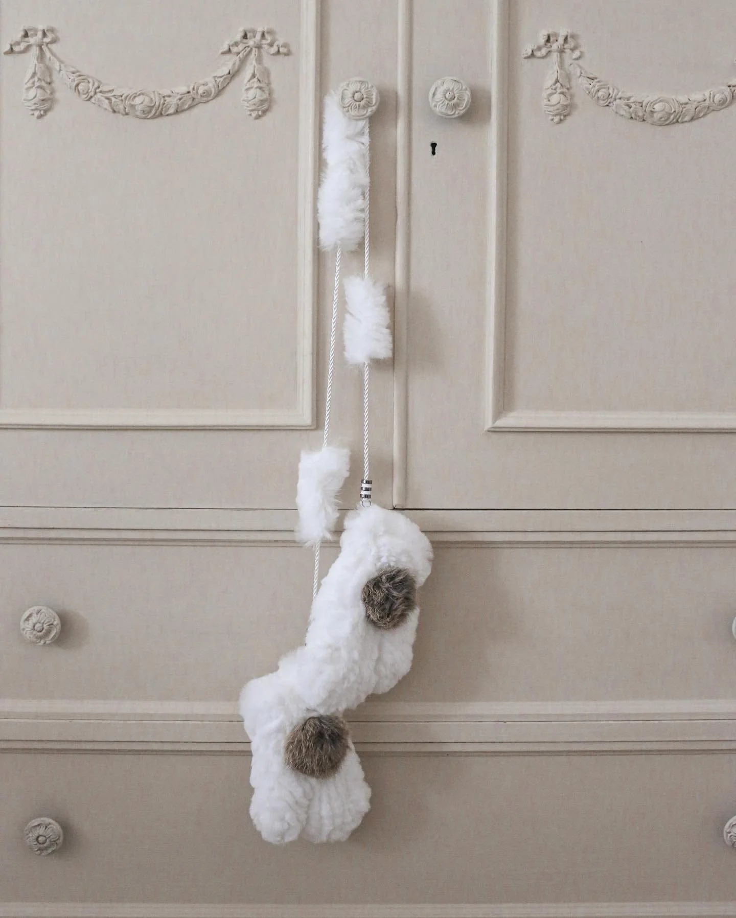 White Rabbit Fur Mittens - Image 2