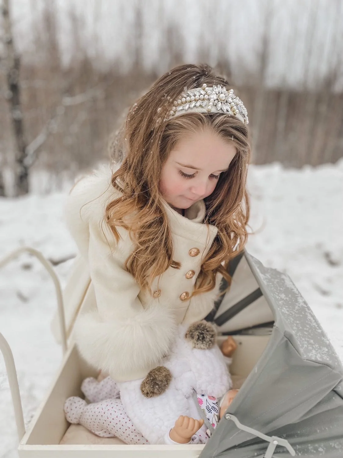 White Rabbit Fur Mittens - Image 4