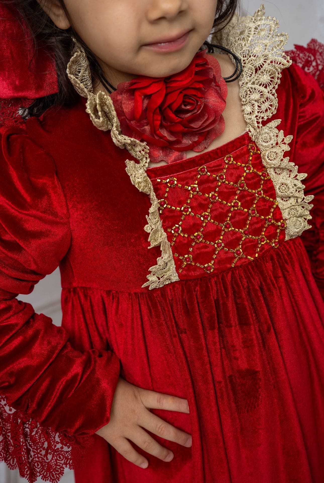 Victoria Red Flower Neck Tie - Image 4