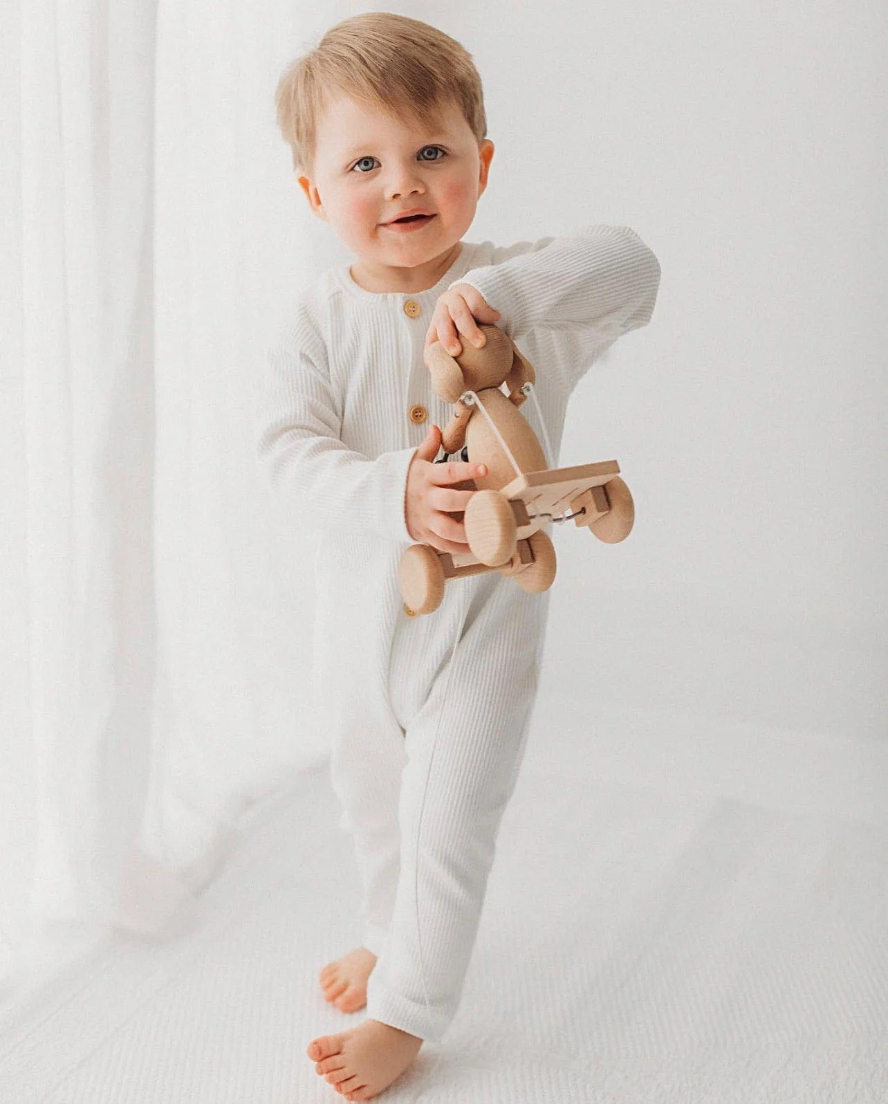 Ribbed Cotton Playsuit - White - Image 2