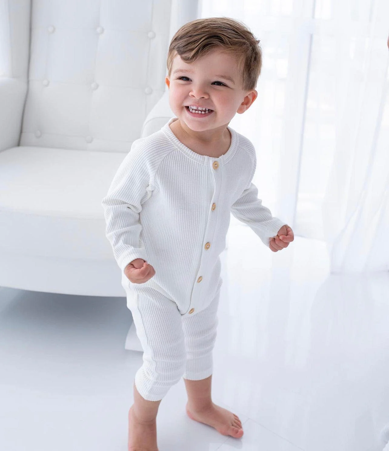 Ribbed Cotton Playsuit - White - Image 6