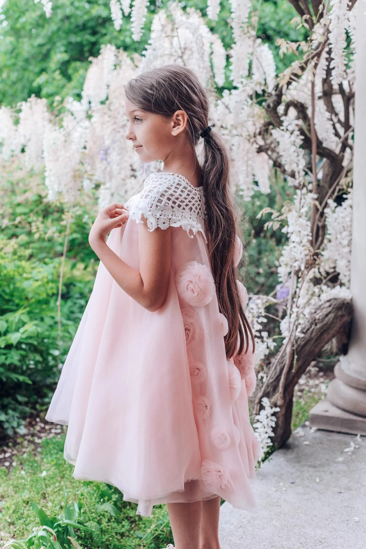 Rosa Pink Tulle Flower Dress - Image 12