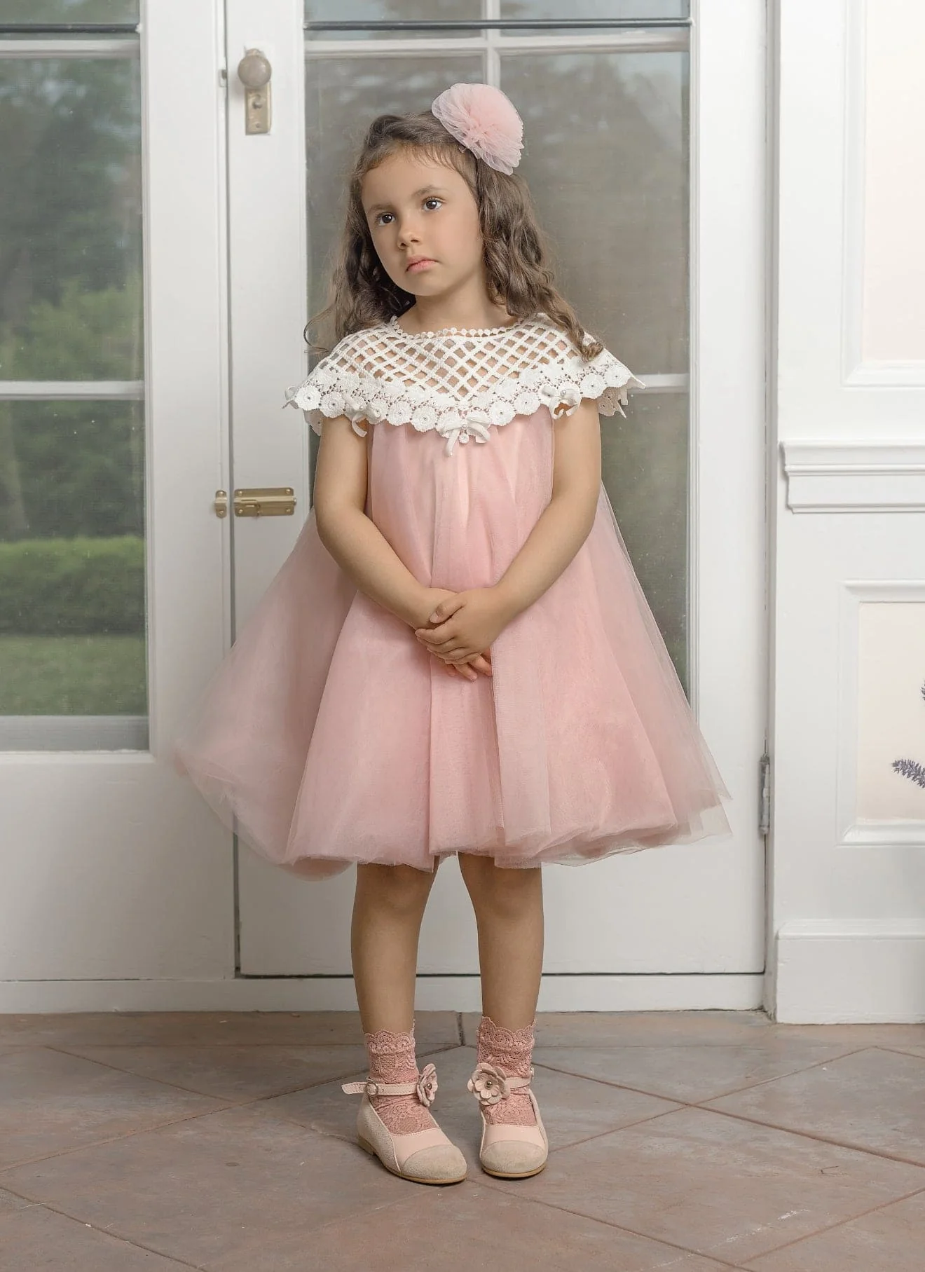 Rosa Pink Tulle Flower Dress - Image 3