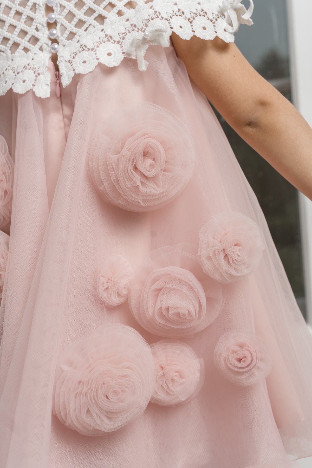 Rosa Pink Tulle Flower Dress - Image 4