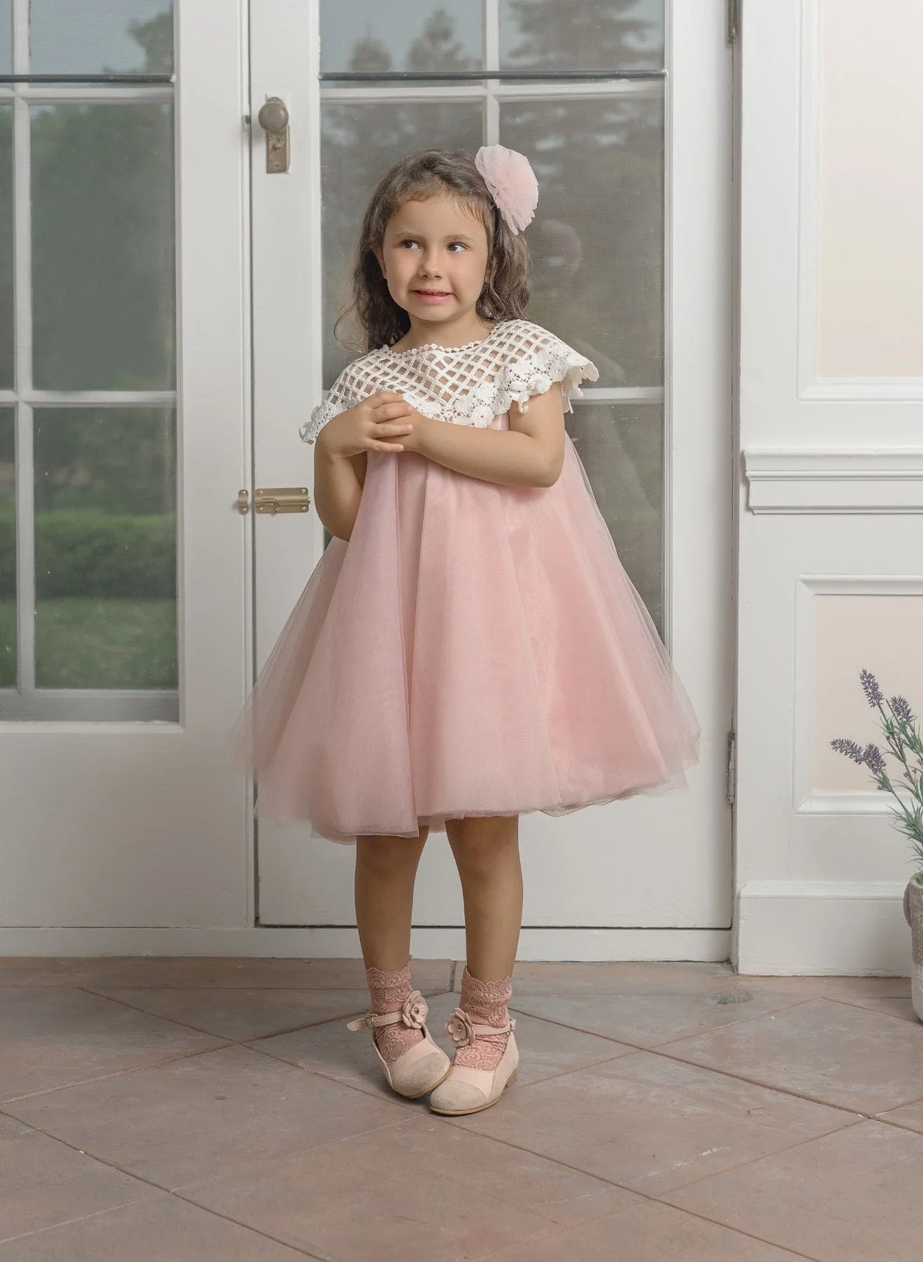 Rosa Pink Tulle Flower Dress - Image 5