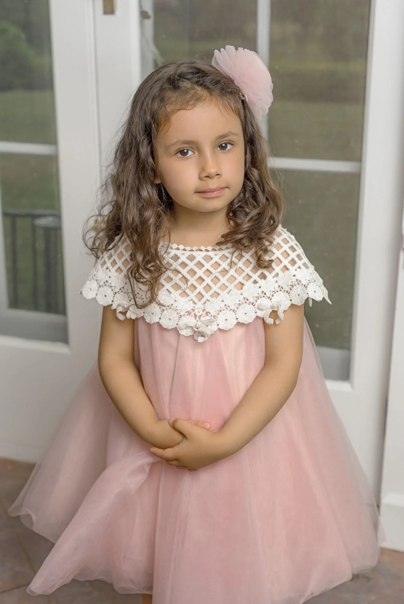 Rosa Pink Tulle Flower Dress - Image 7