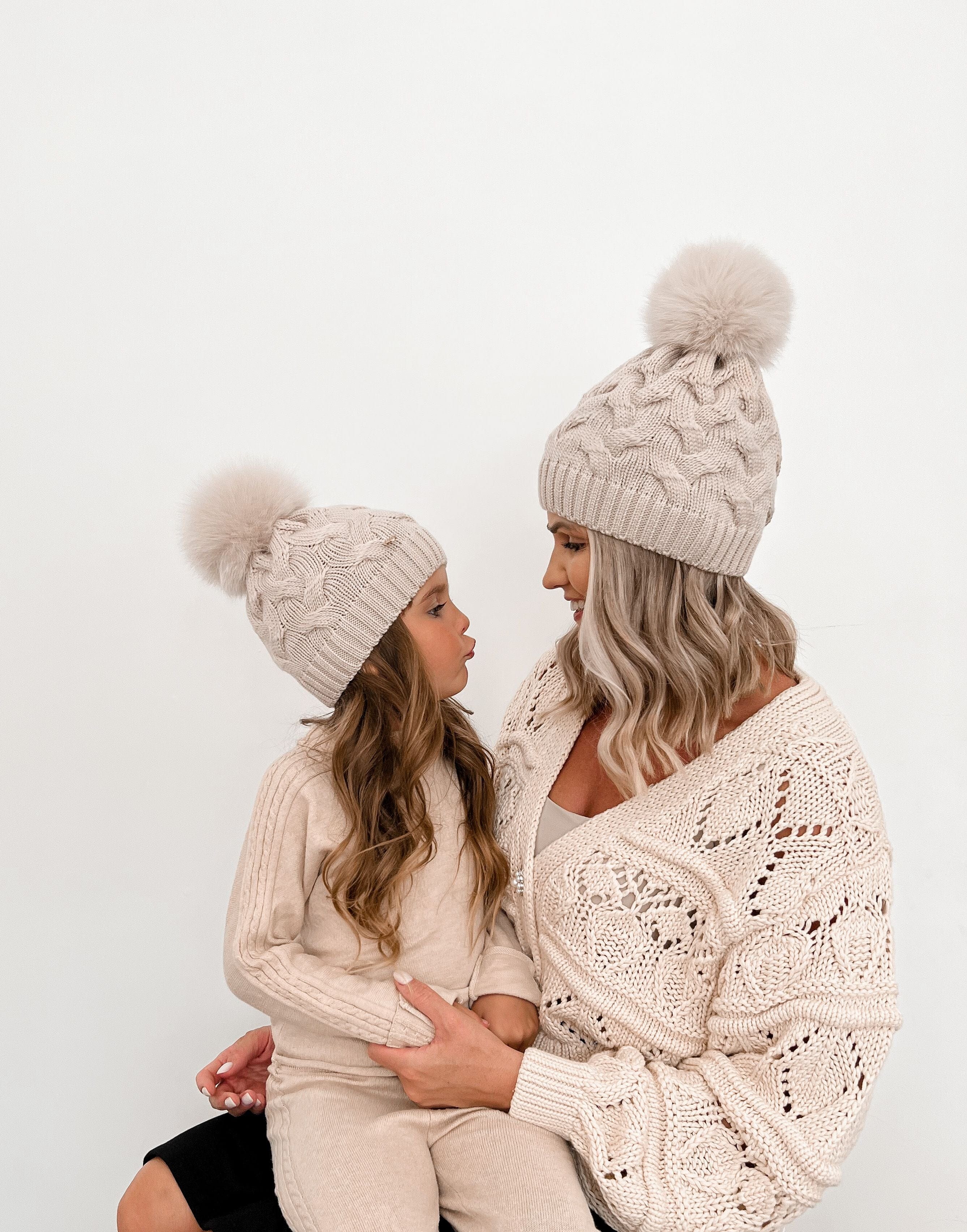 Sandstone Merino Wool Adult Beanie Hat - Image 2
