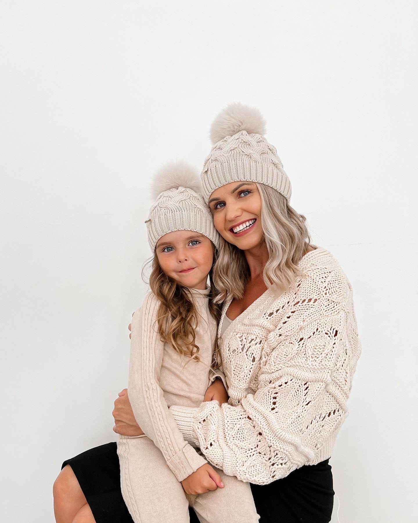 Sandstone Merino Wool Kids Beanie Hat - Image 4