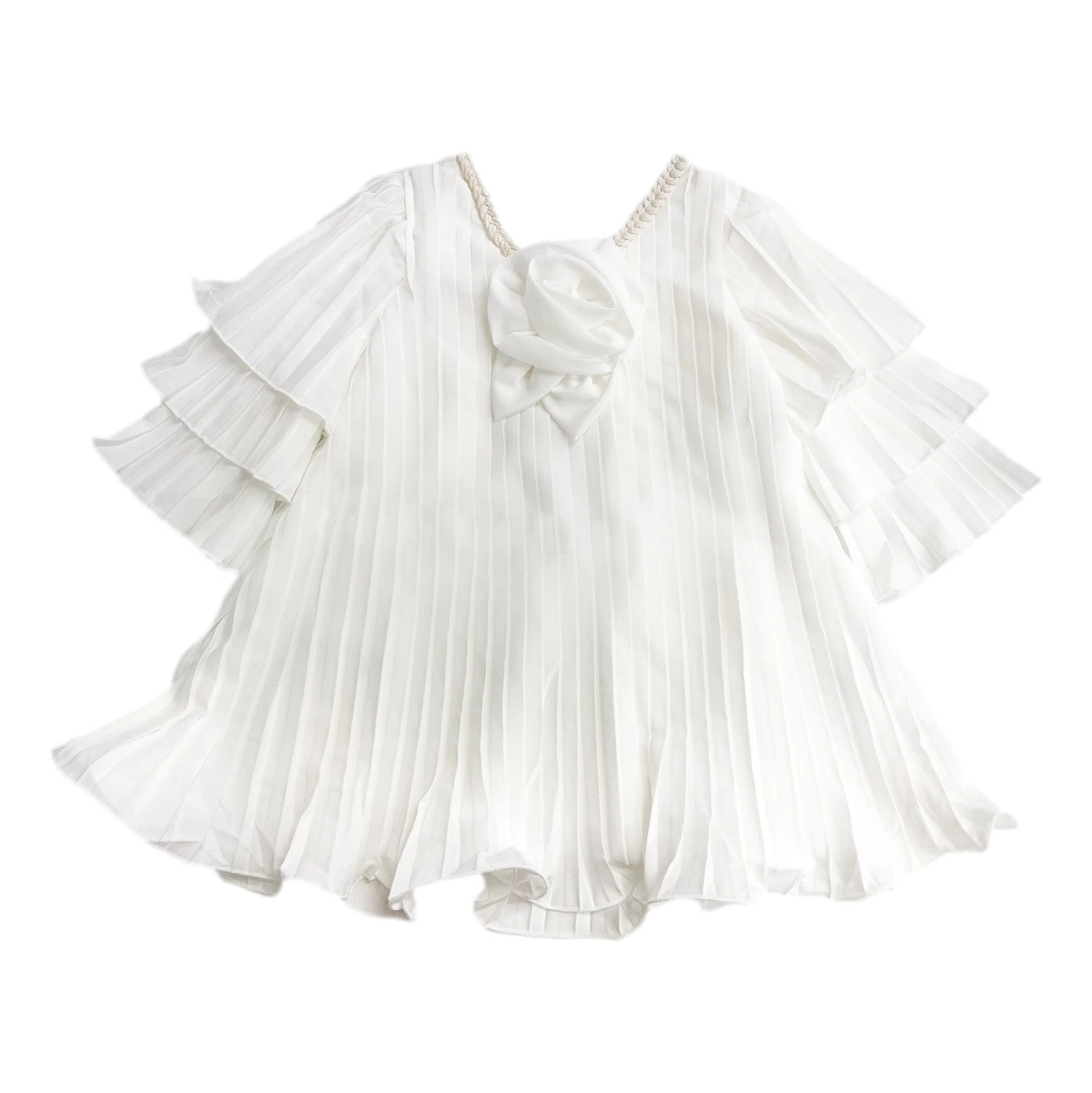 Sienna White Pleated Dress - Image 2