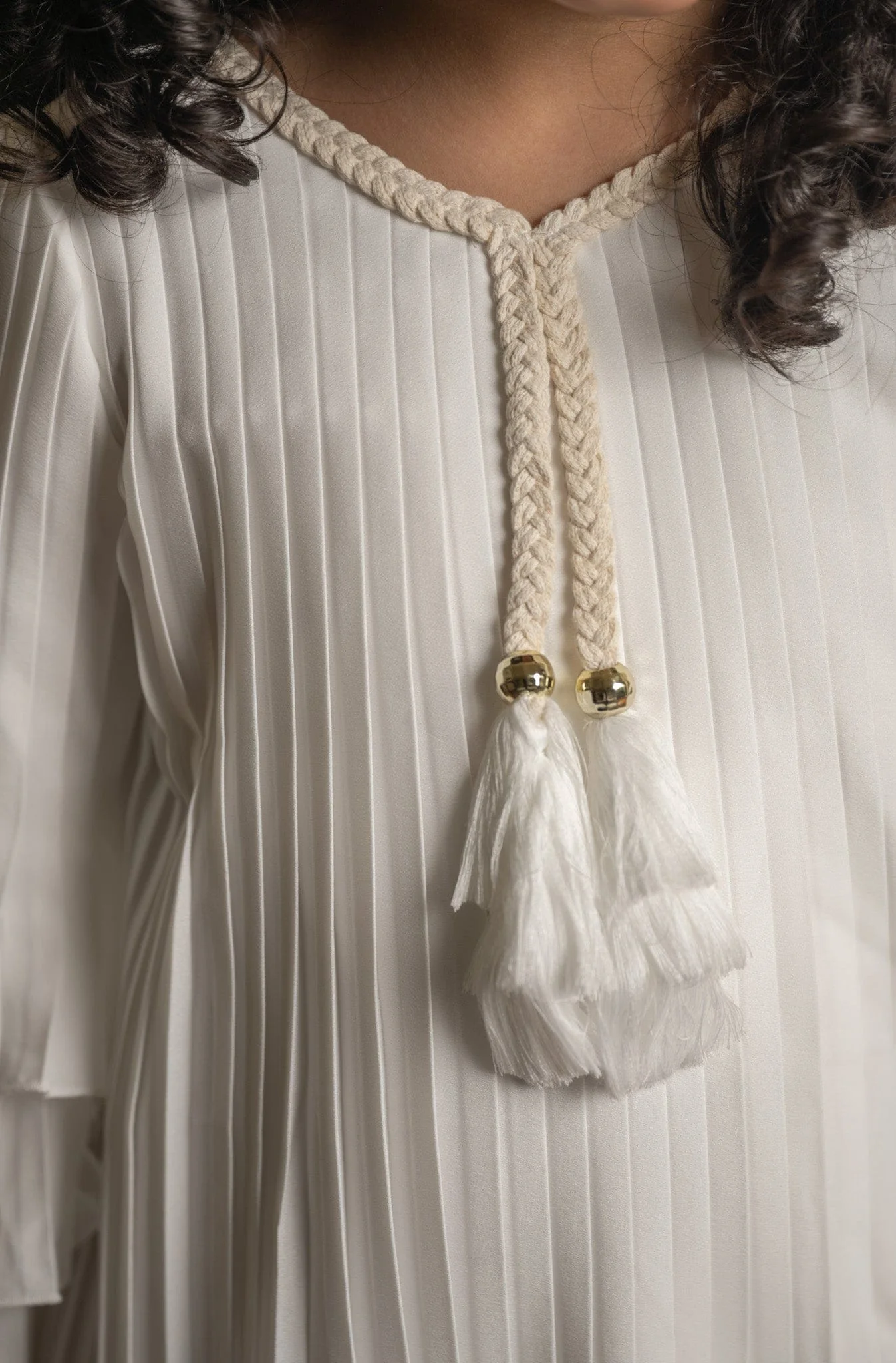 Sienna White Pleated Dress - Image 8