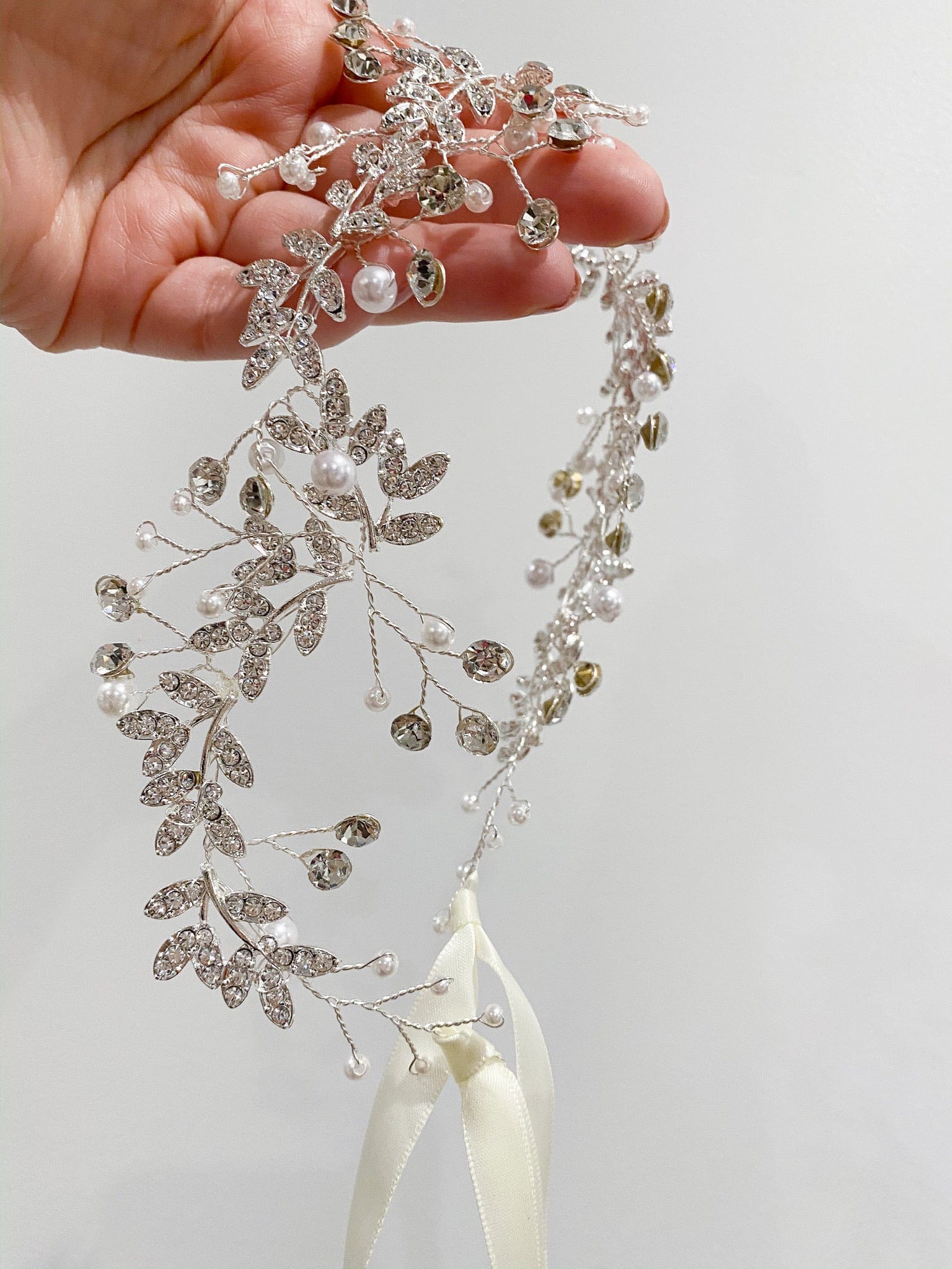 Silver Flower Hair Garland - Image 10