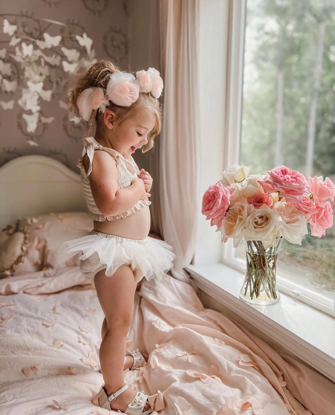 Sugar Plum Flower Hair Sash - Image 4