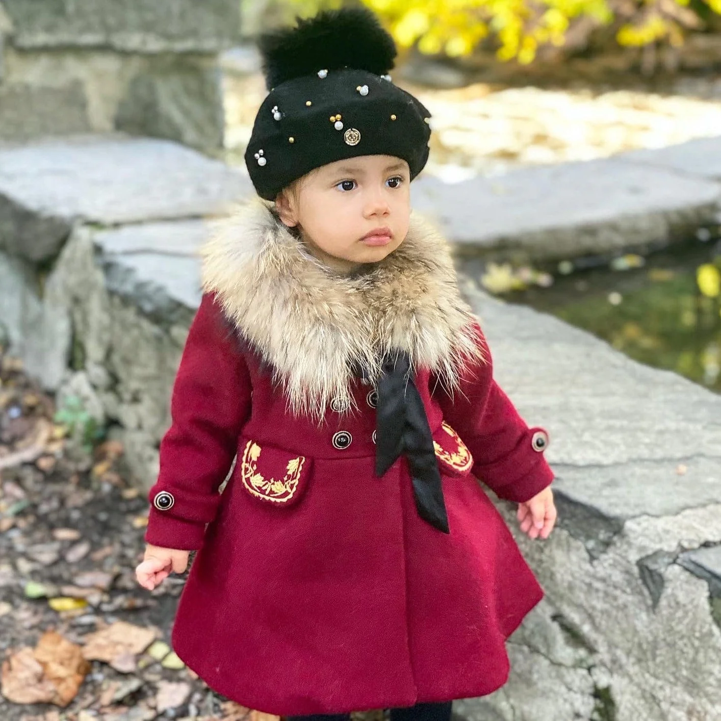 The Empress Garnet Wool Coat - Image 4