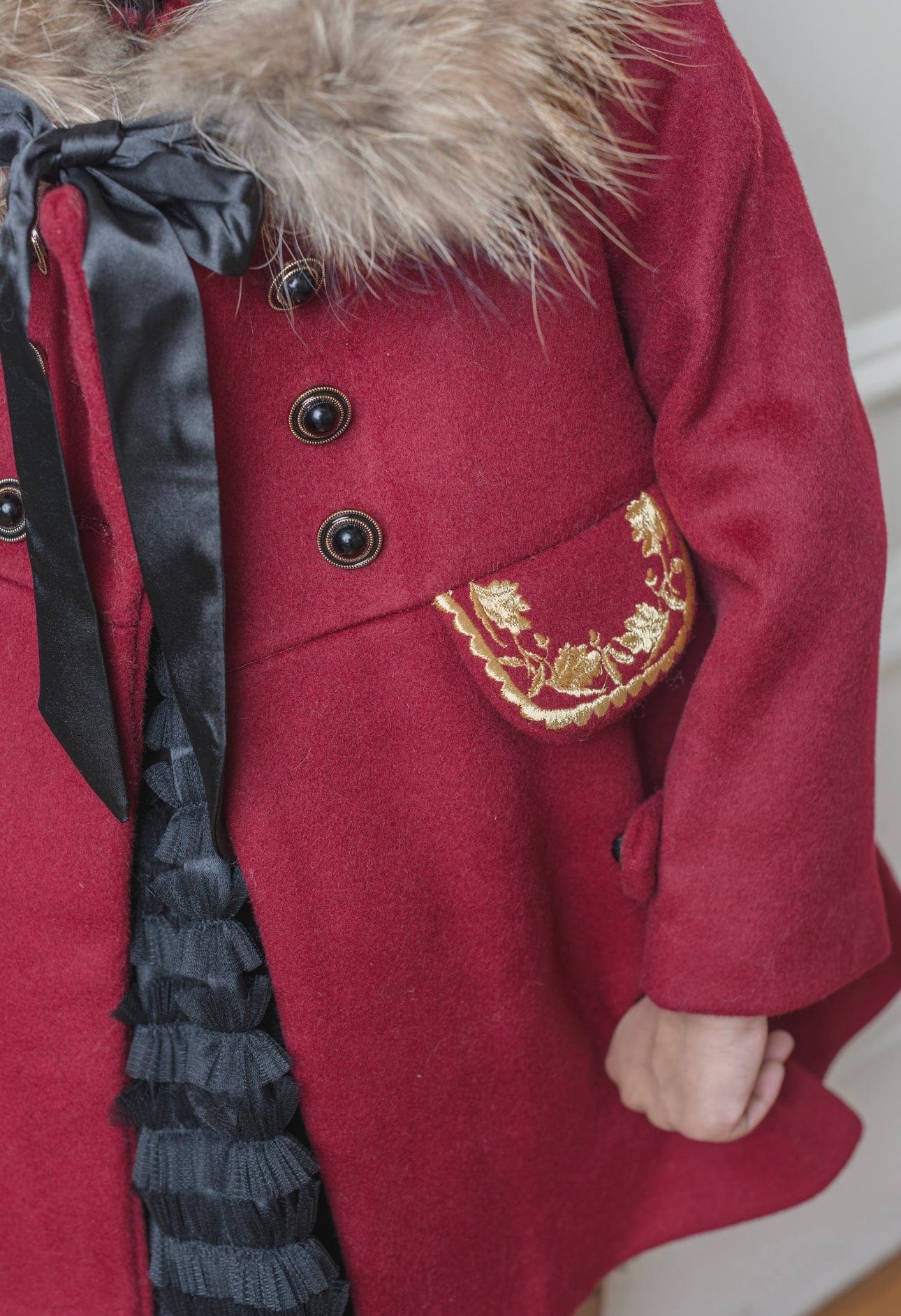 The Empress Garnet Wool Coat - Image 9