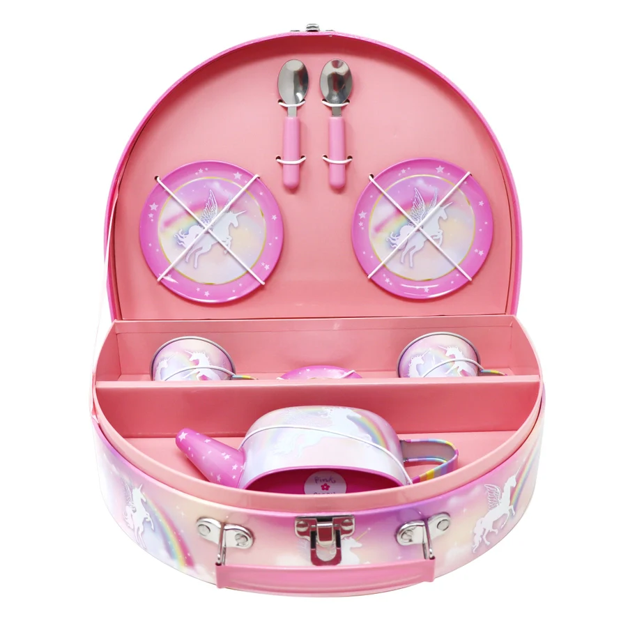 Unicorn Dreamer 10 Piece Tin Tea Set in Carry Case - Image 2
