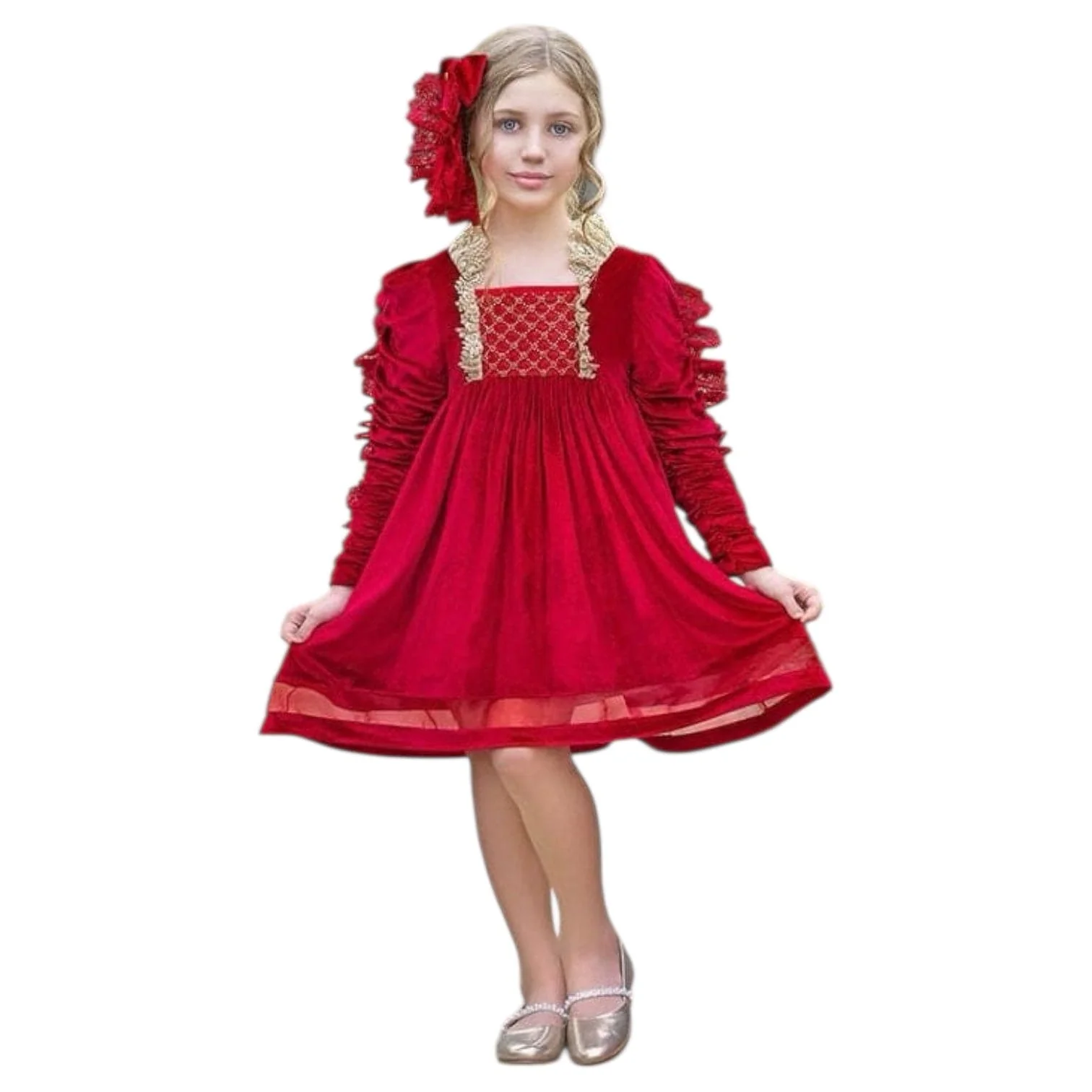 Victoria Red Velvet Dress