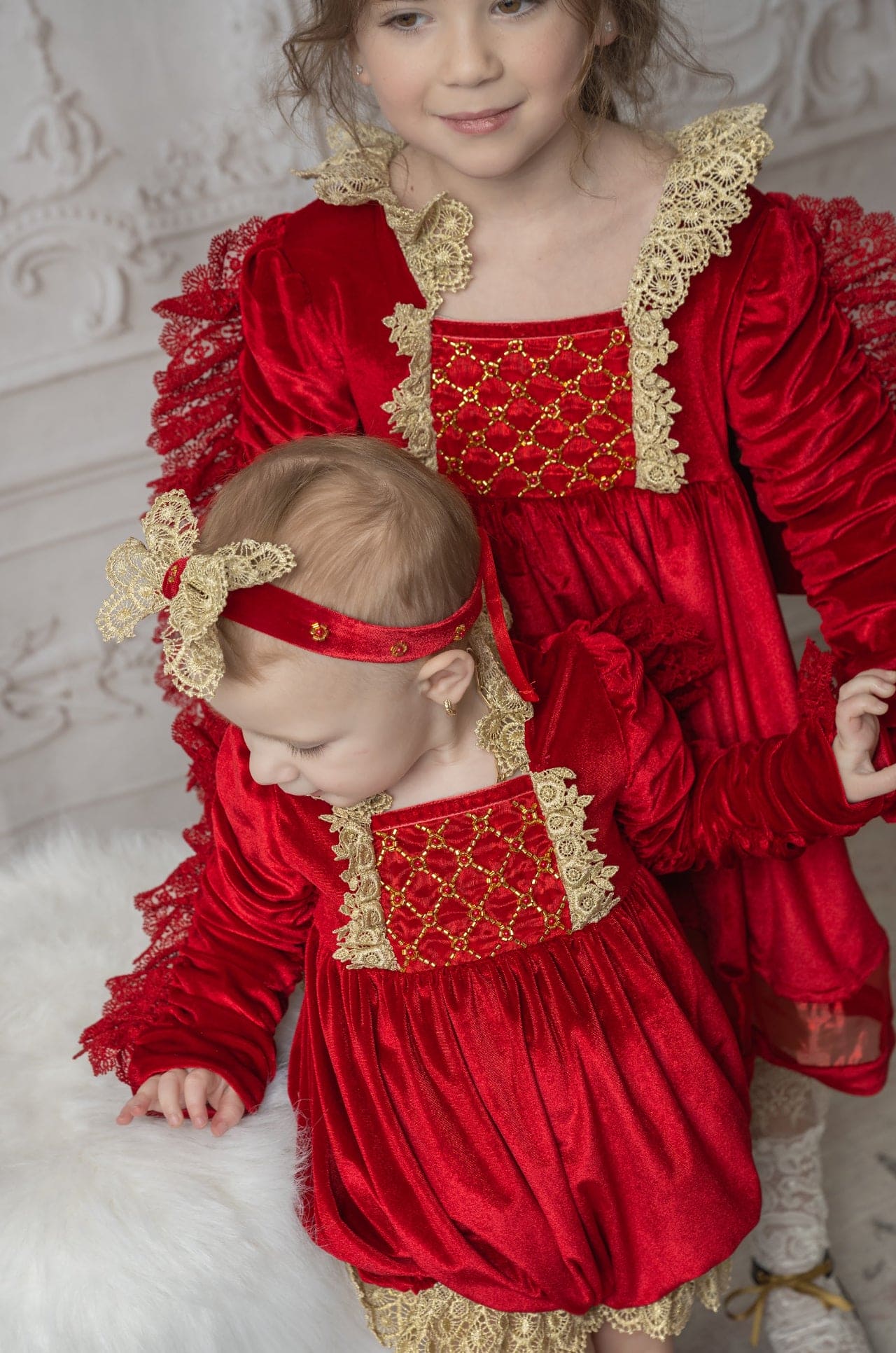 Victoria Red Velvet Dress - Image 16
