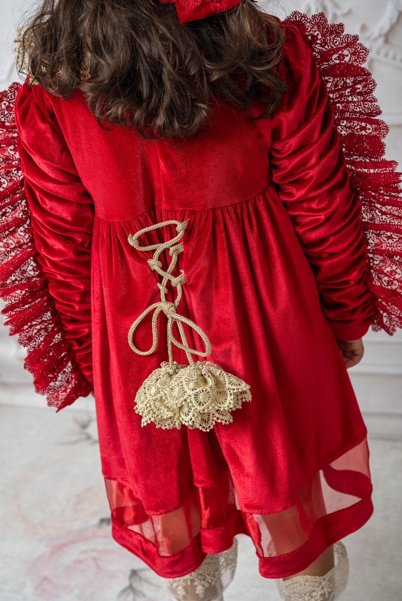 Victoria Red Velvet Dress - Image 17