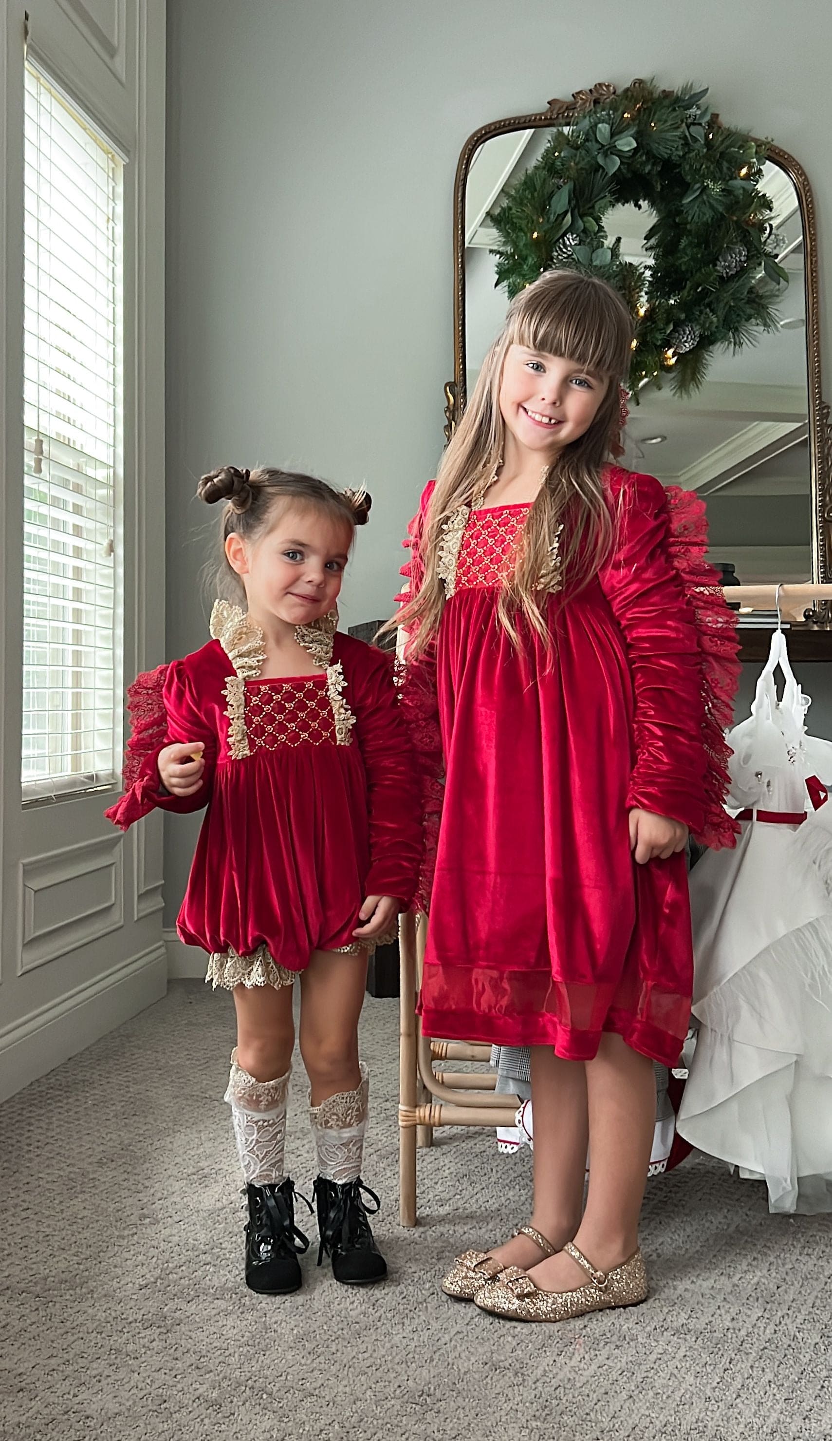 Victoria Red Velvet Dress - Image 18