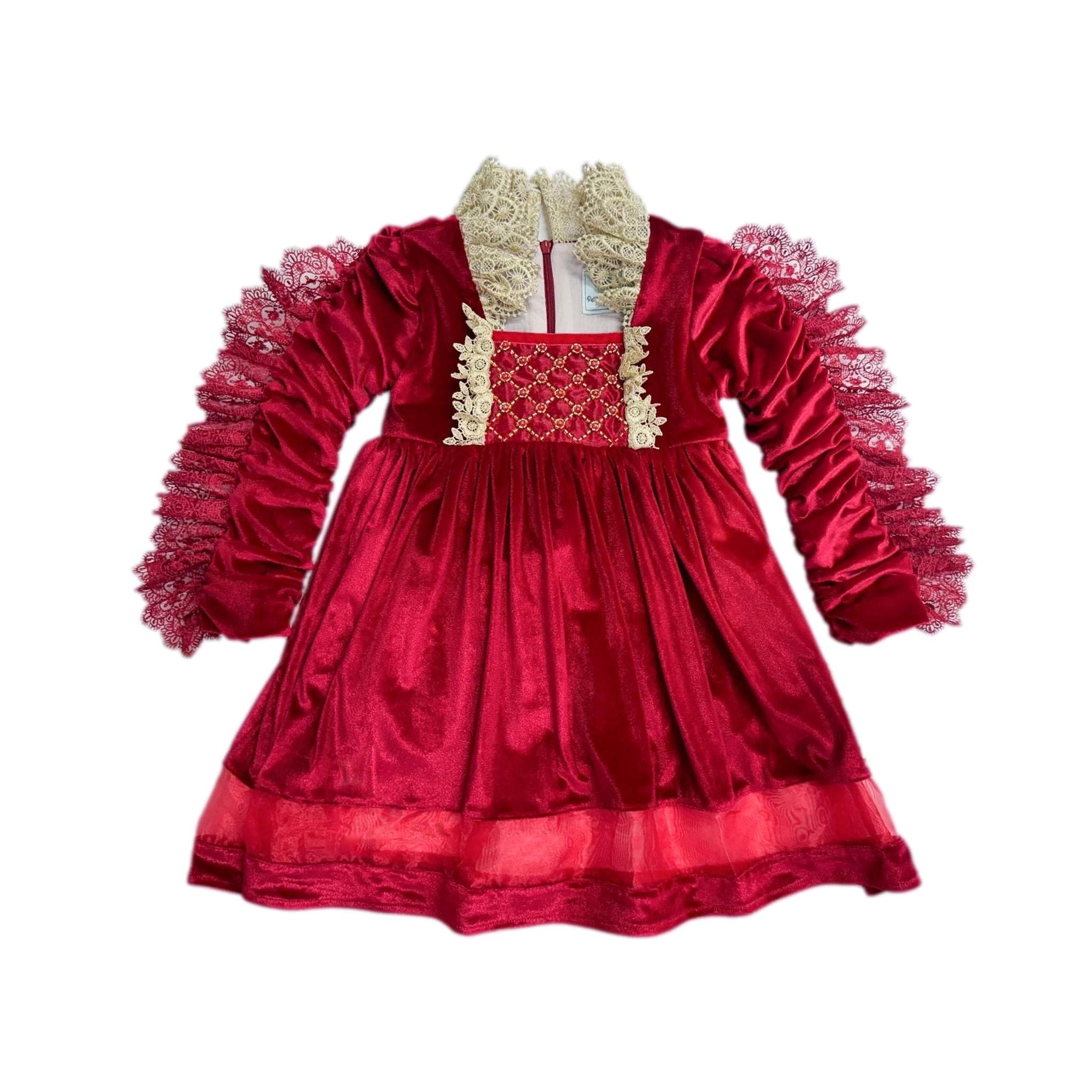 Victoria Red Velvet Dress - Image 2