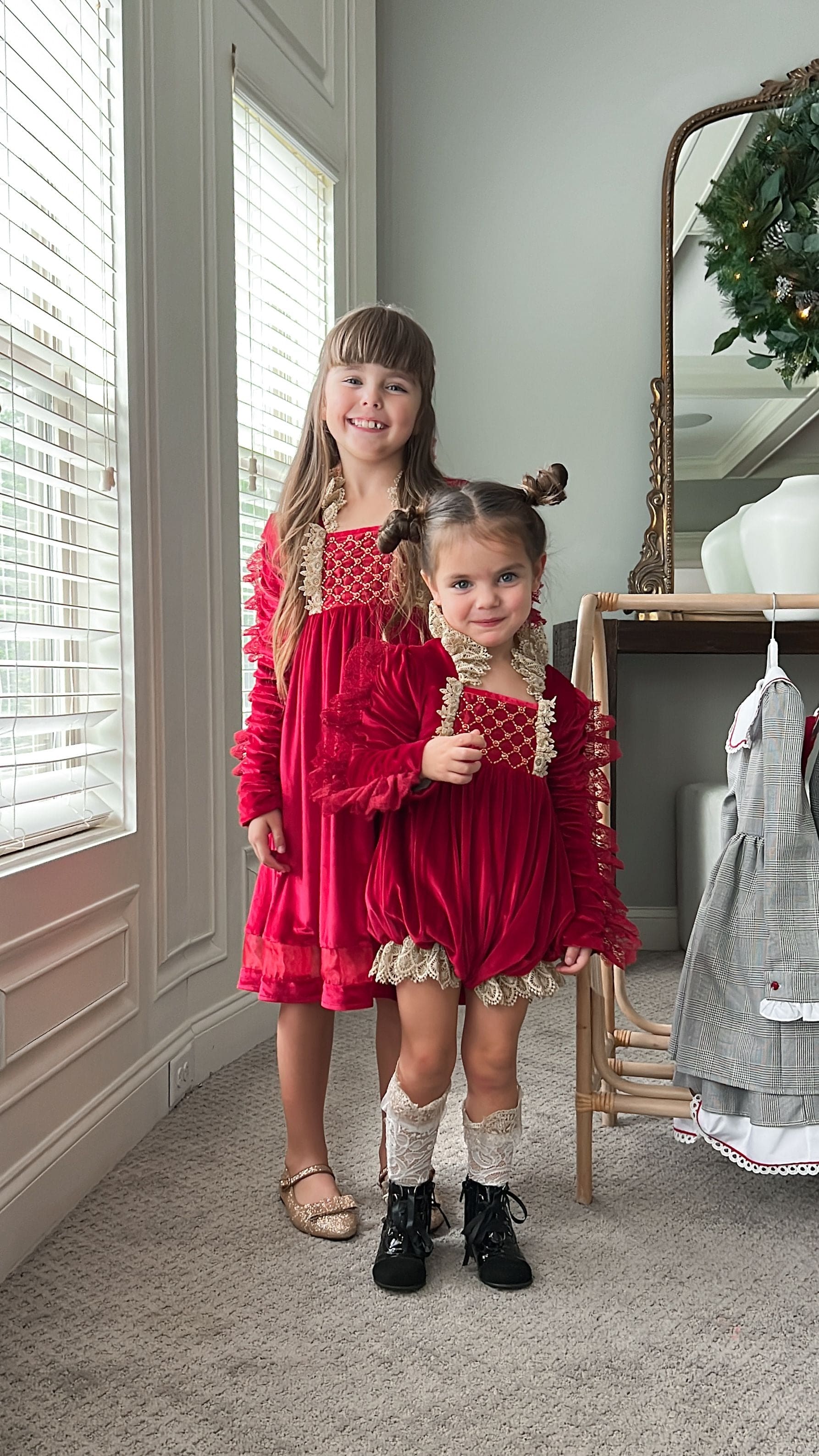 Victoria Red Velvet Romper - Image 13