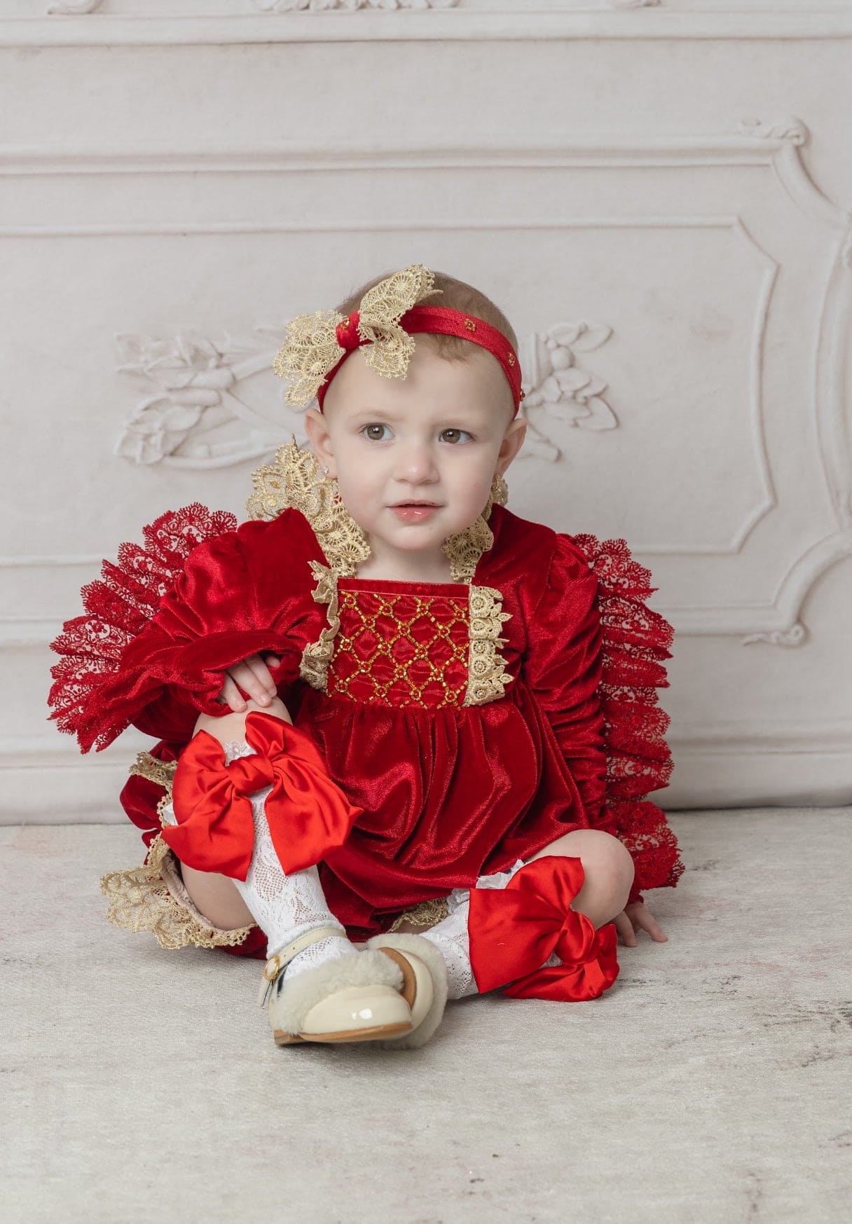 Victoria Red Velvet Romper - Image 15