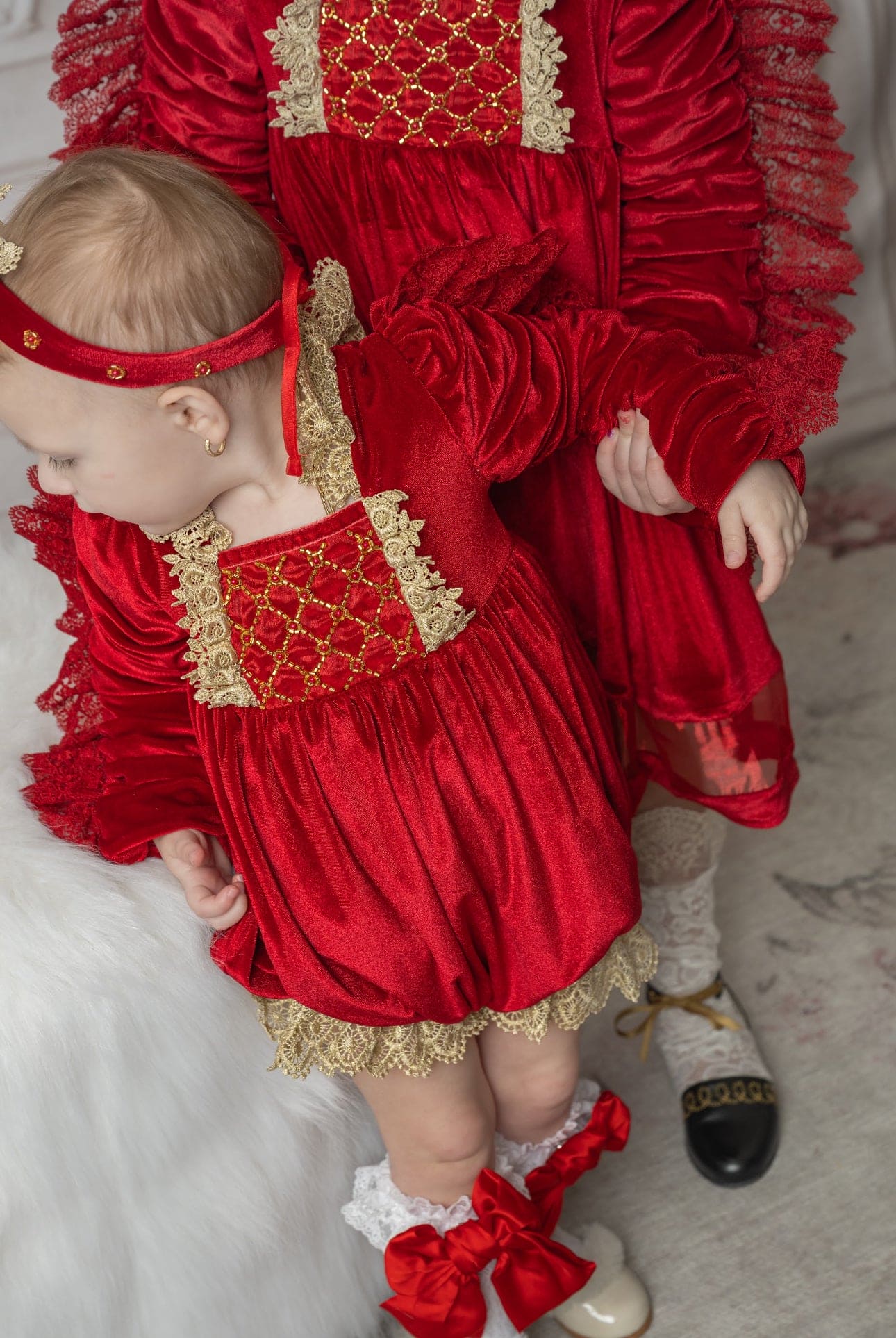 Victoria Red Velvet Romper - Image 17