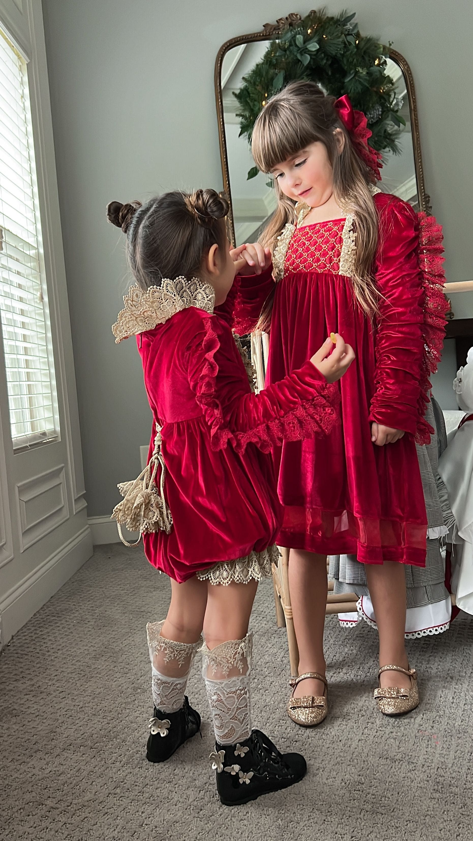 Victoria Red Velvet Romper - Image 19