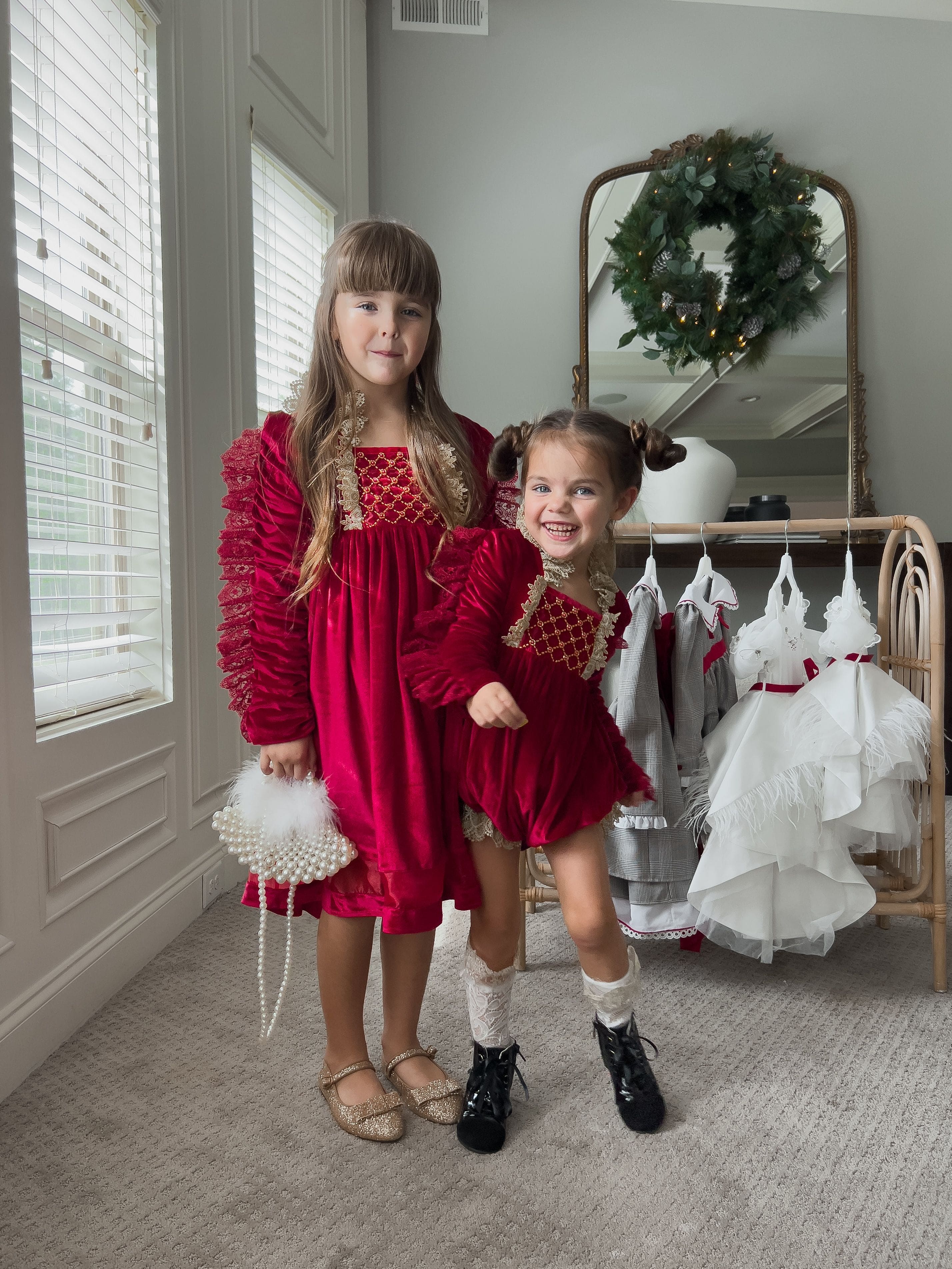 Victoria Red Velvet Romper - Image 21