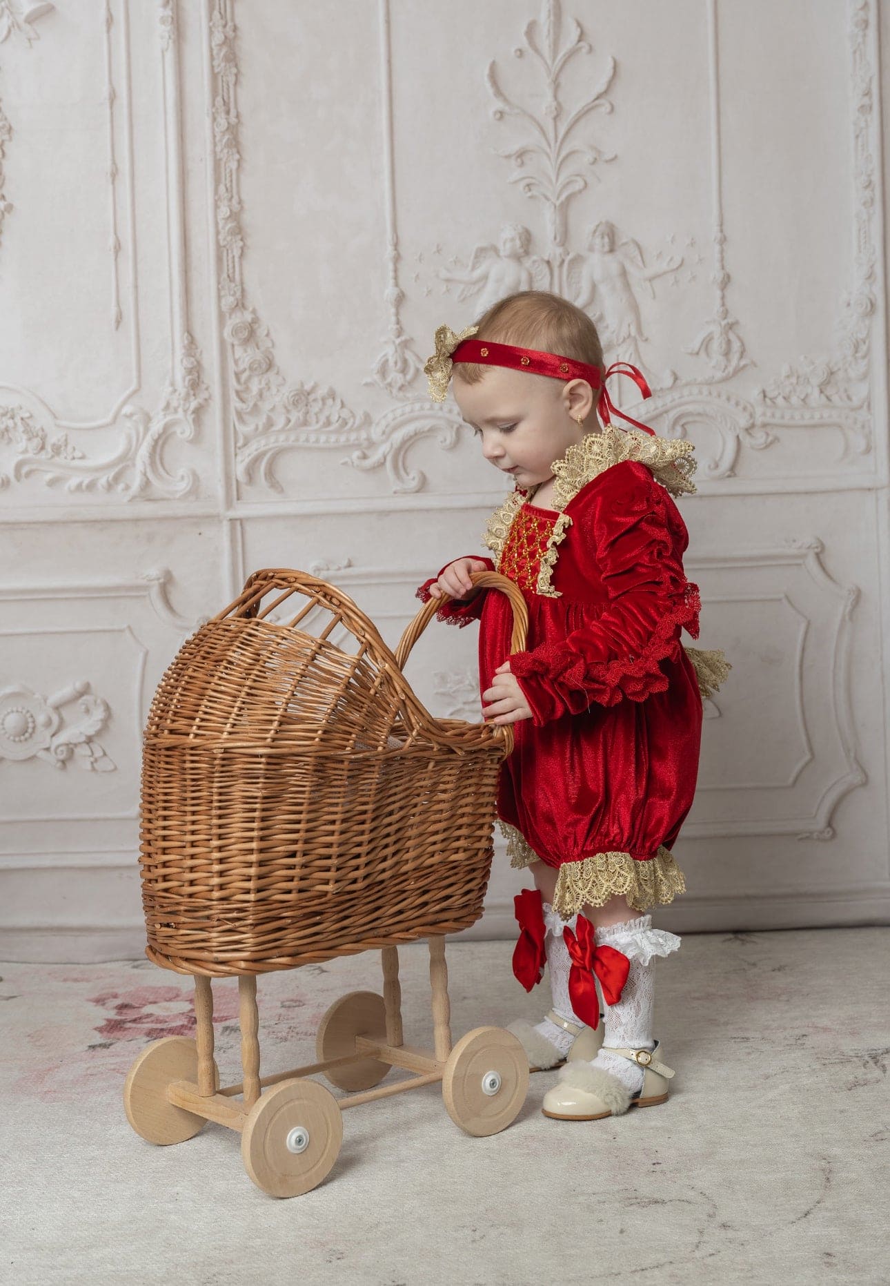 Victoria Red Velvet Romper - Image 7