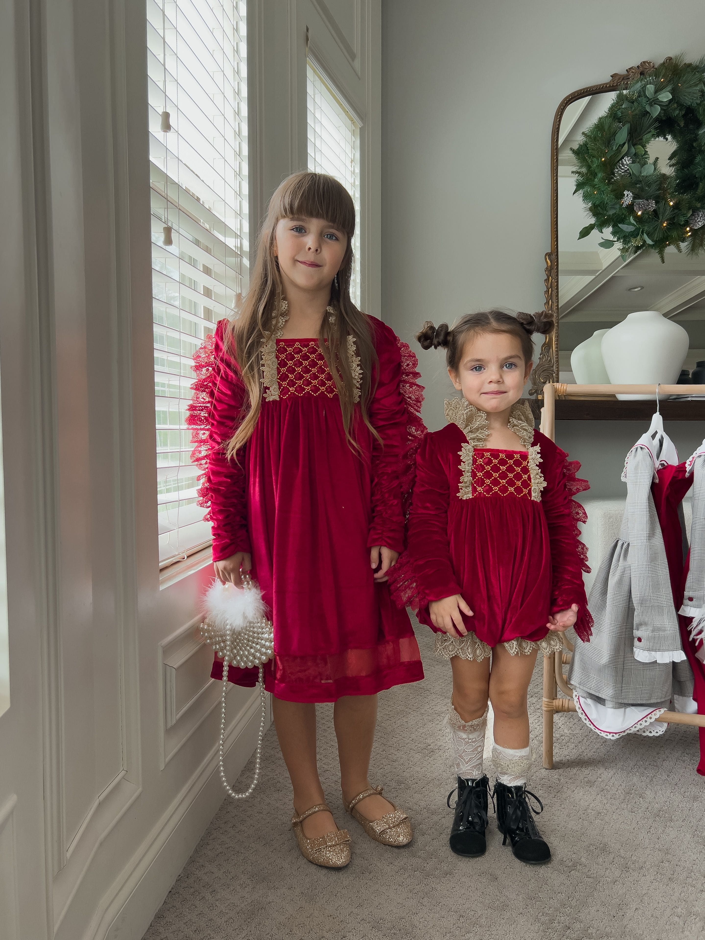 Victoria Red Velvet Romper - Image 9