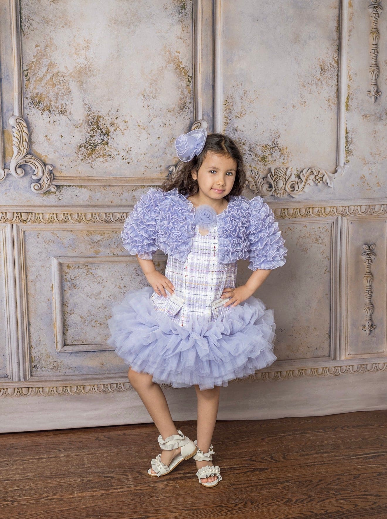 Violet Organza Ruffle Bolero Jacket - Image 2
