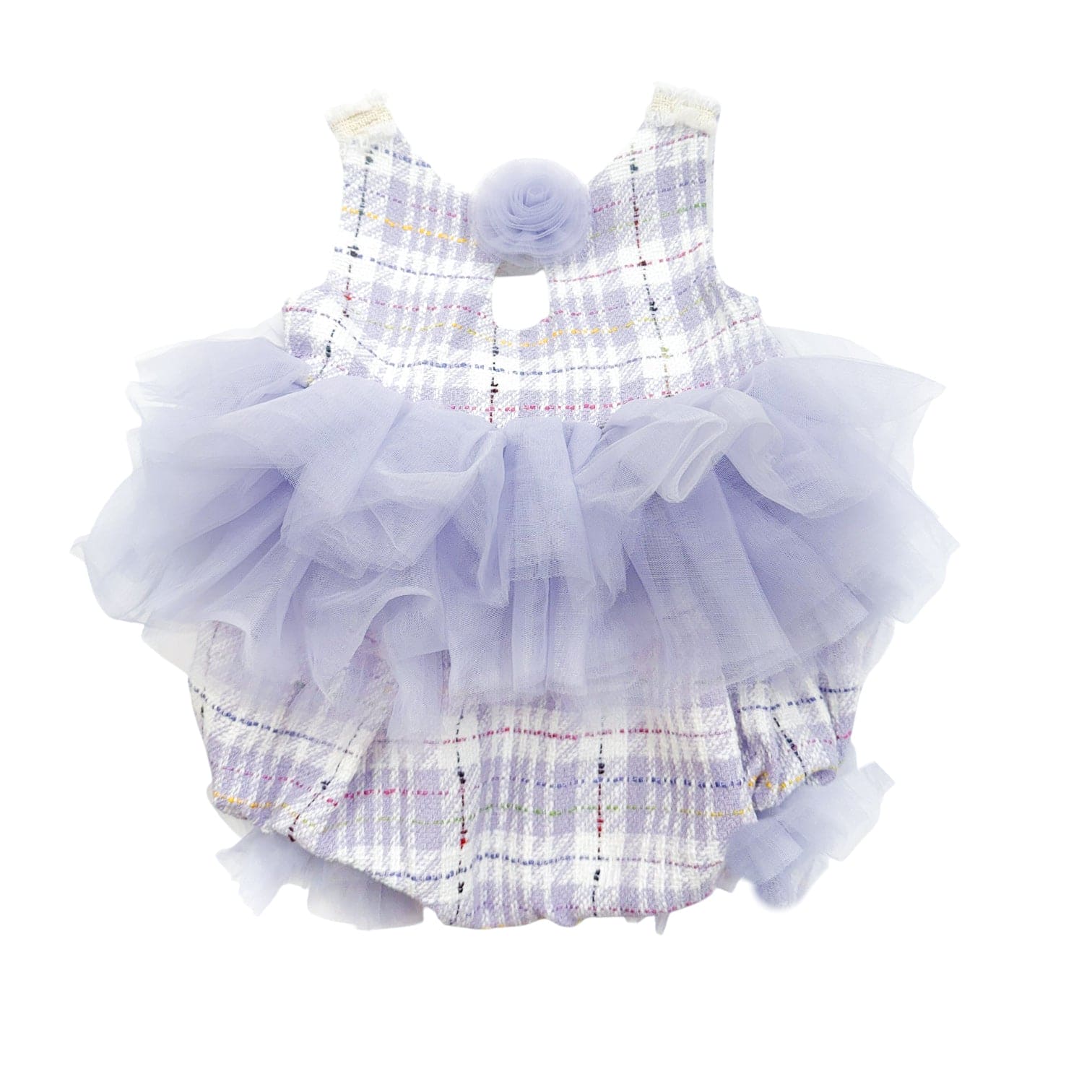 Violet Tweed and Tulle Romper