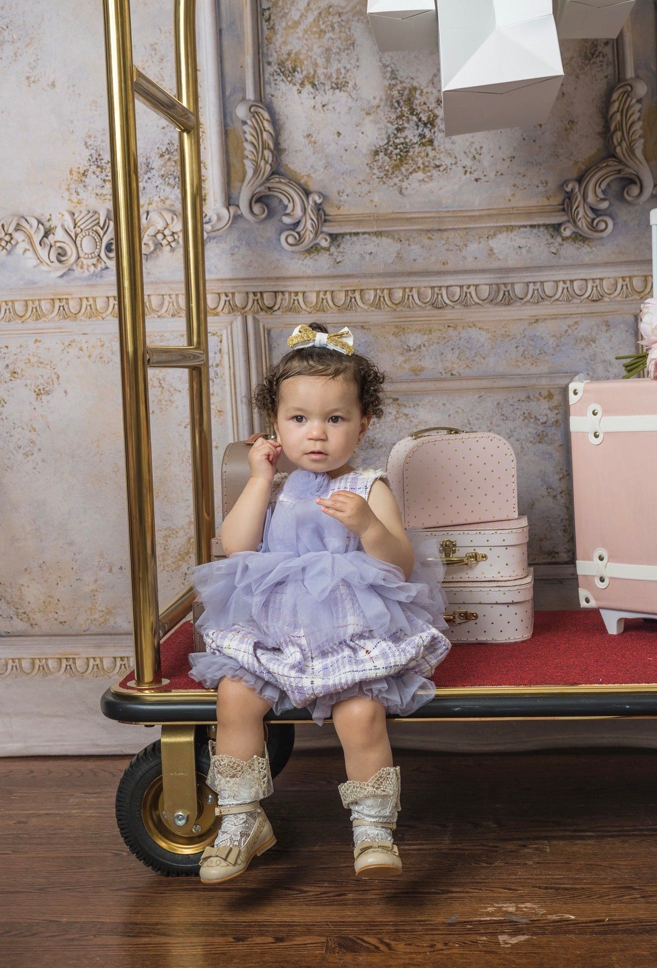 Violet Tweed and Tulle Romper - Image 5