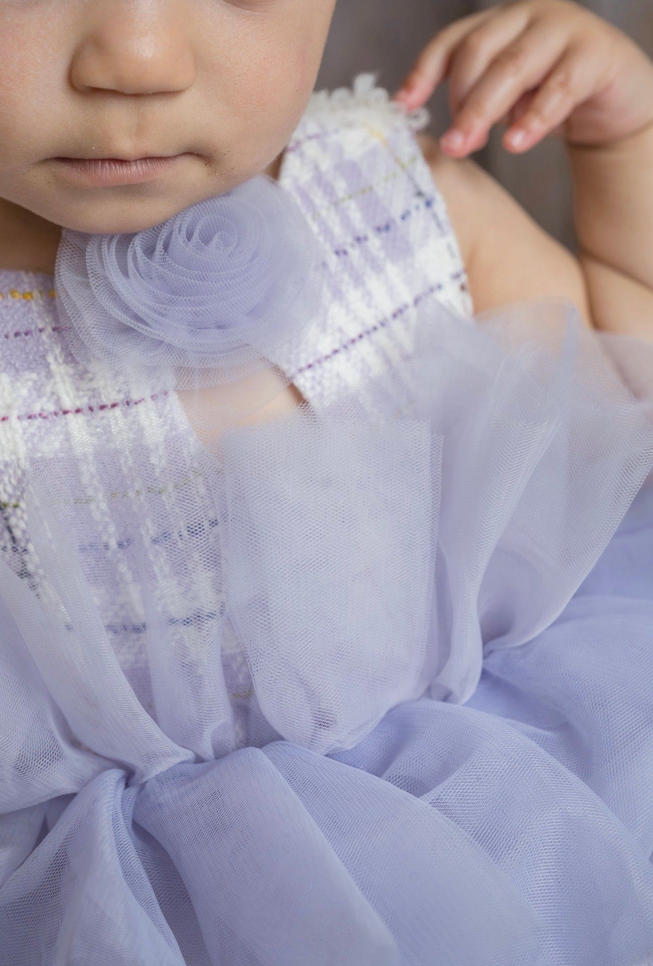 Violet Tweed and Tulle Romper - Image 7