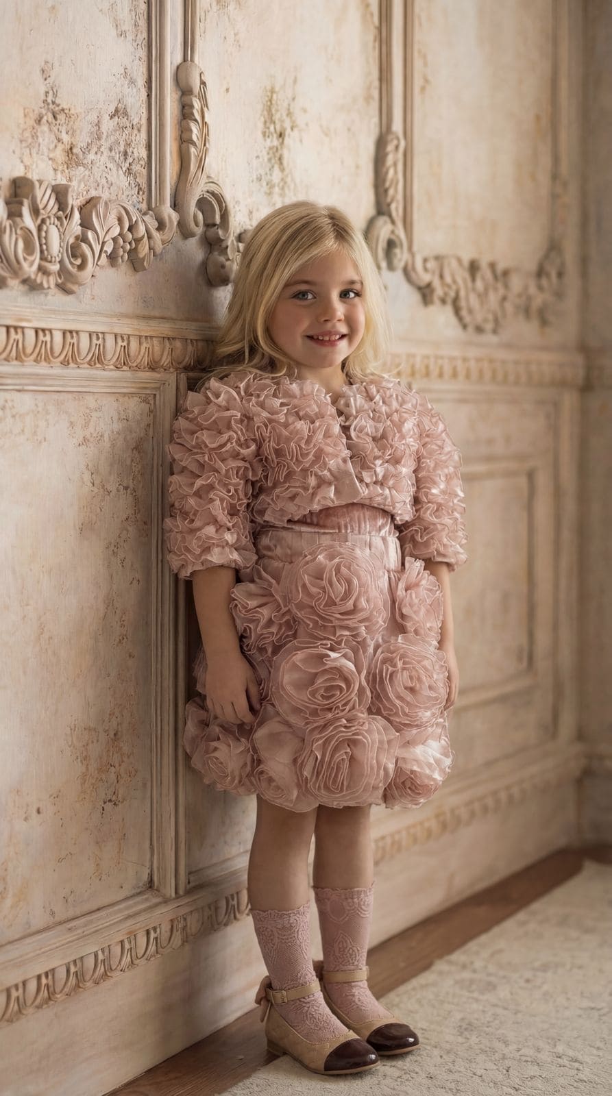 Vivian Dusty Pink Ruffle Organza Jacket - Image 3