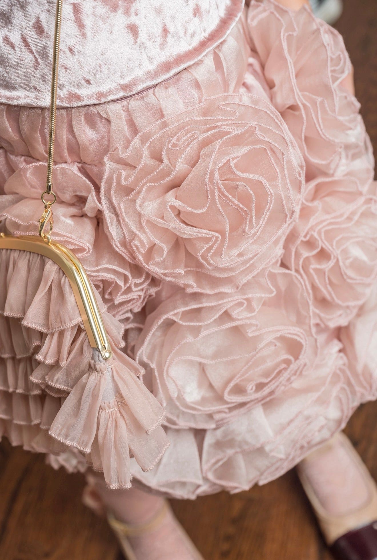 Vivian Dusty Pink Organza Skirt - Image 8