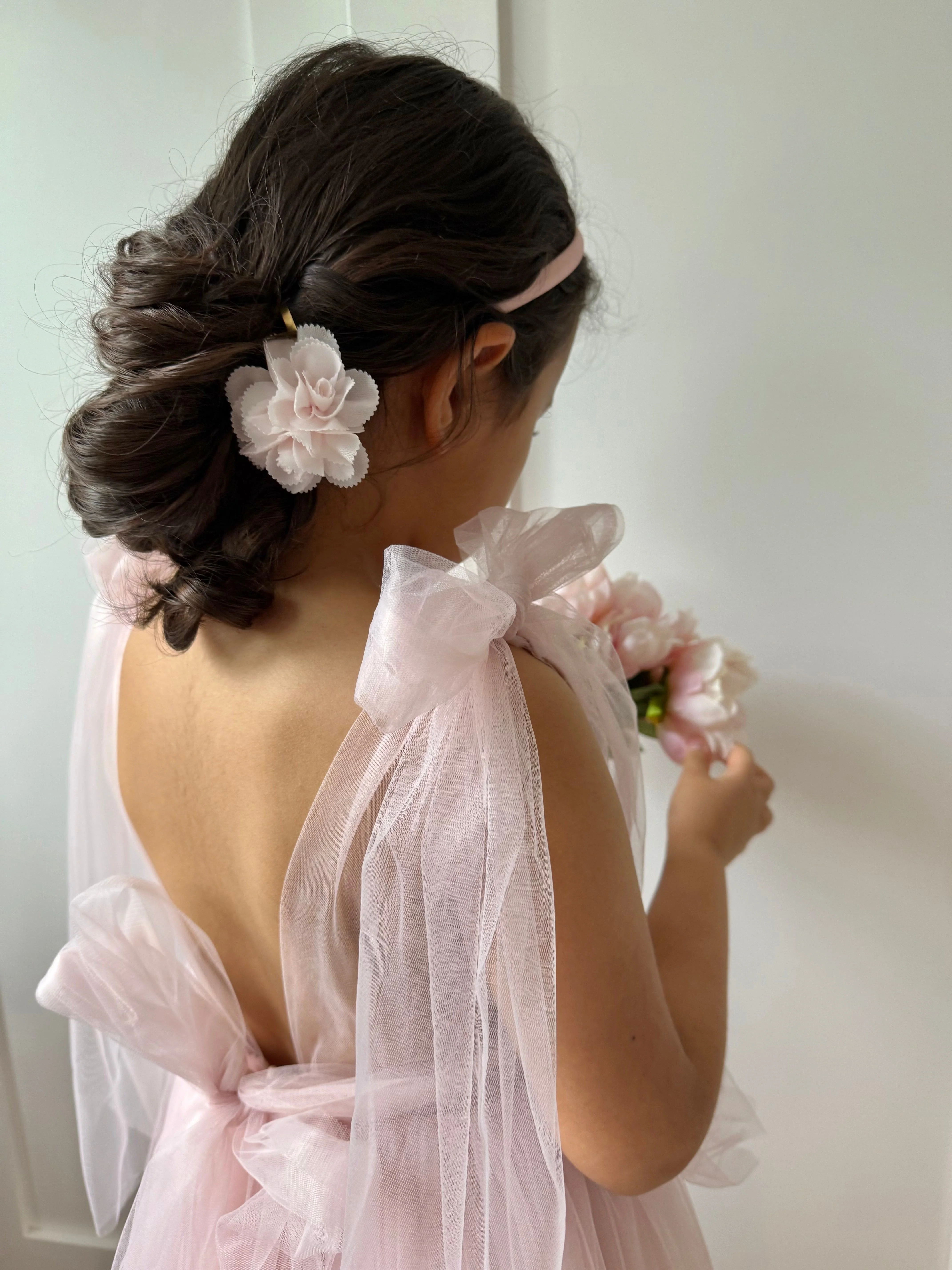 Cherry Blossom White and Pink Hair Clip - Image 2