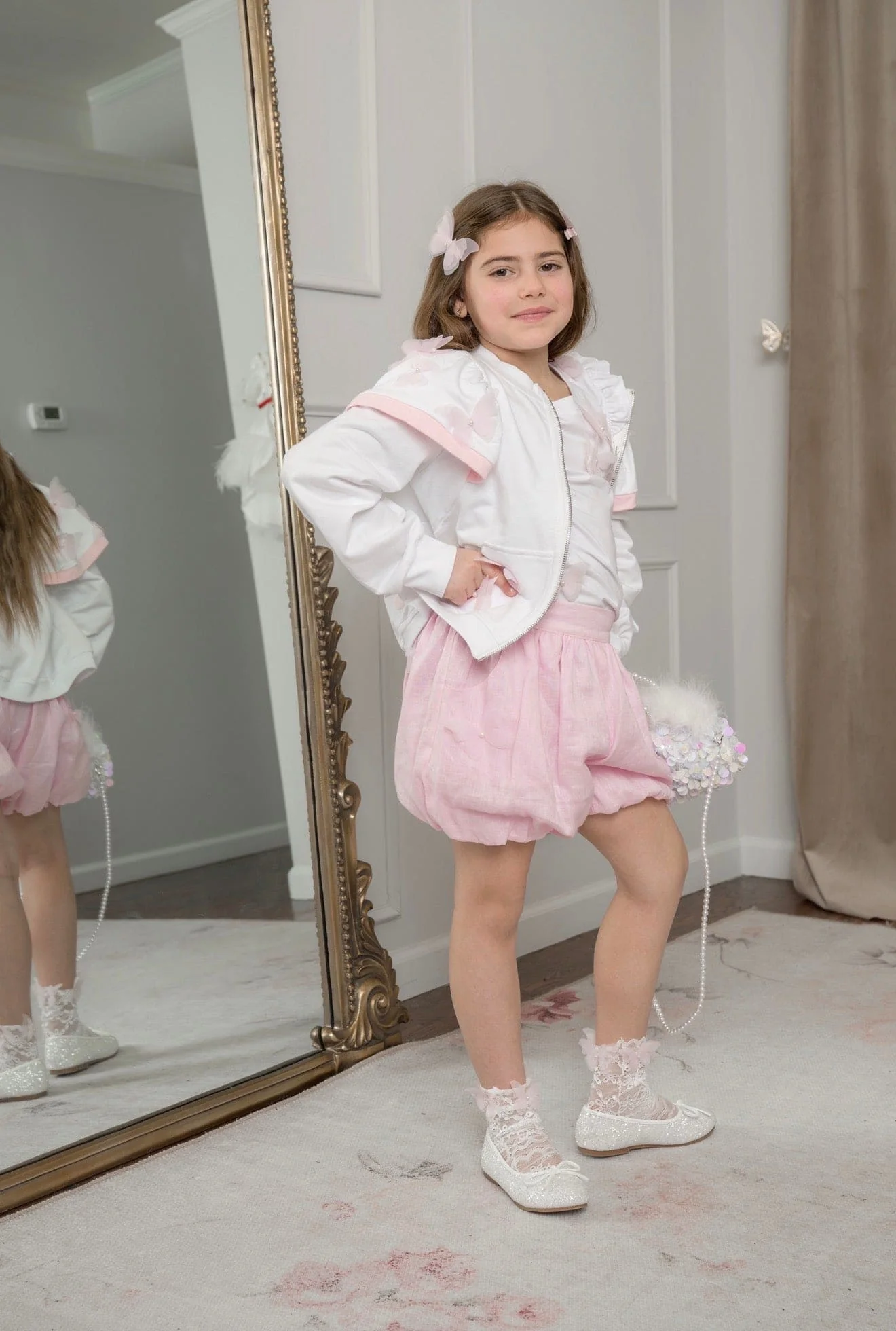 White Butterfly Cotton Jacket - Image 5