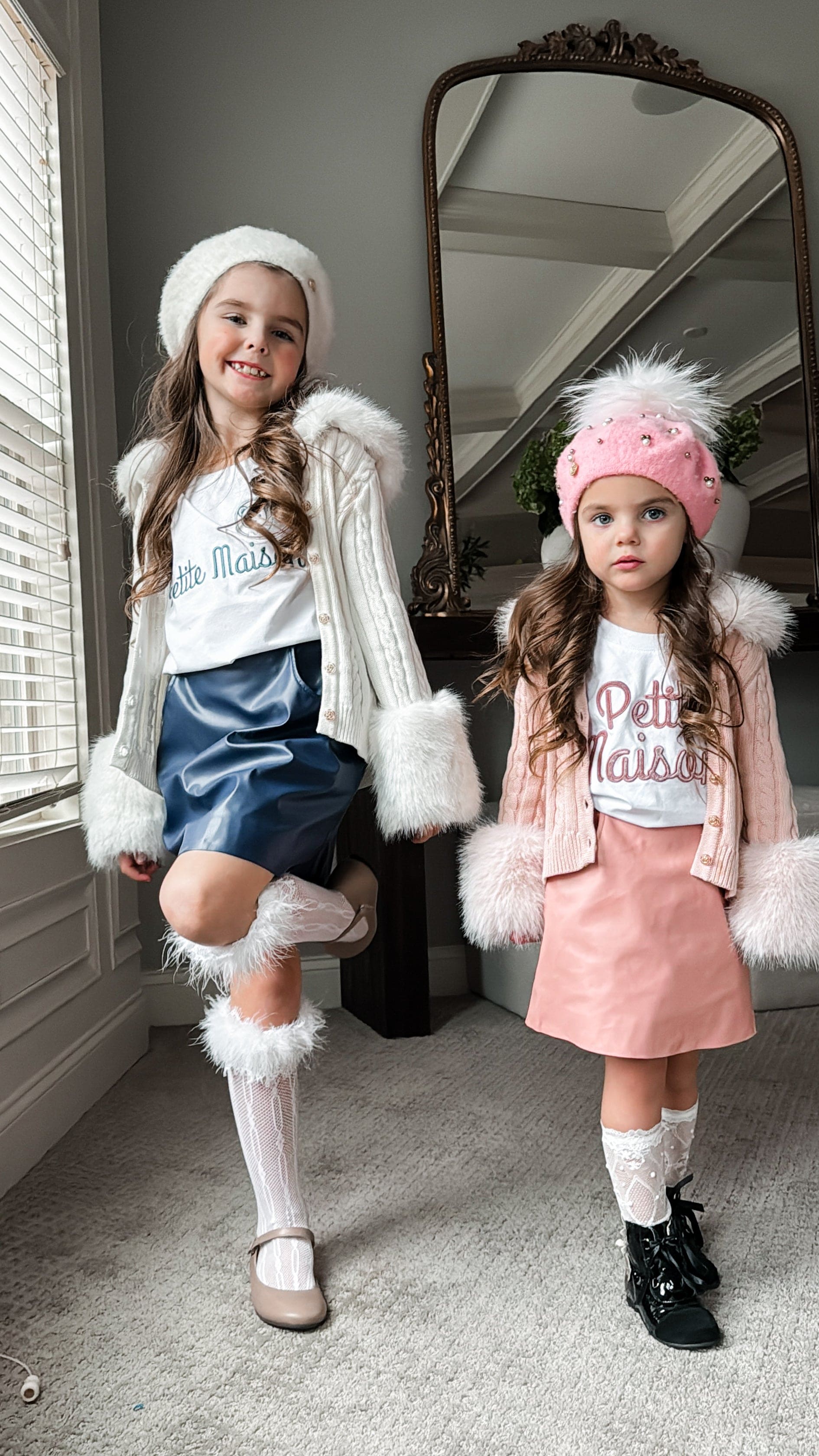 White Cableknit Faux Fur Cotton Cardigan - Image 8