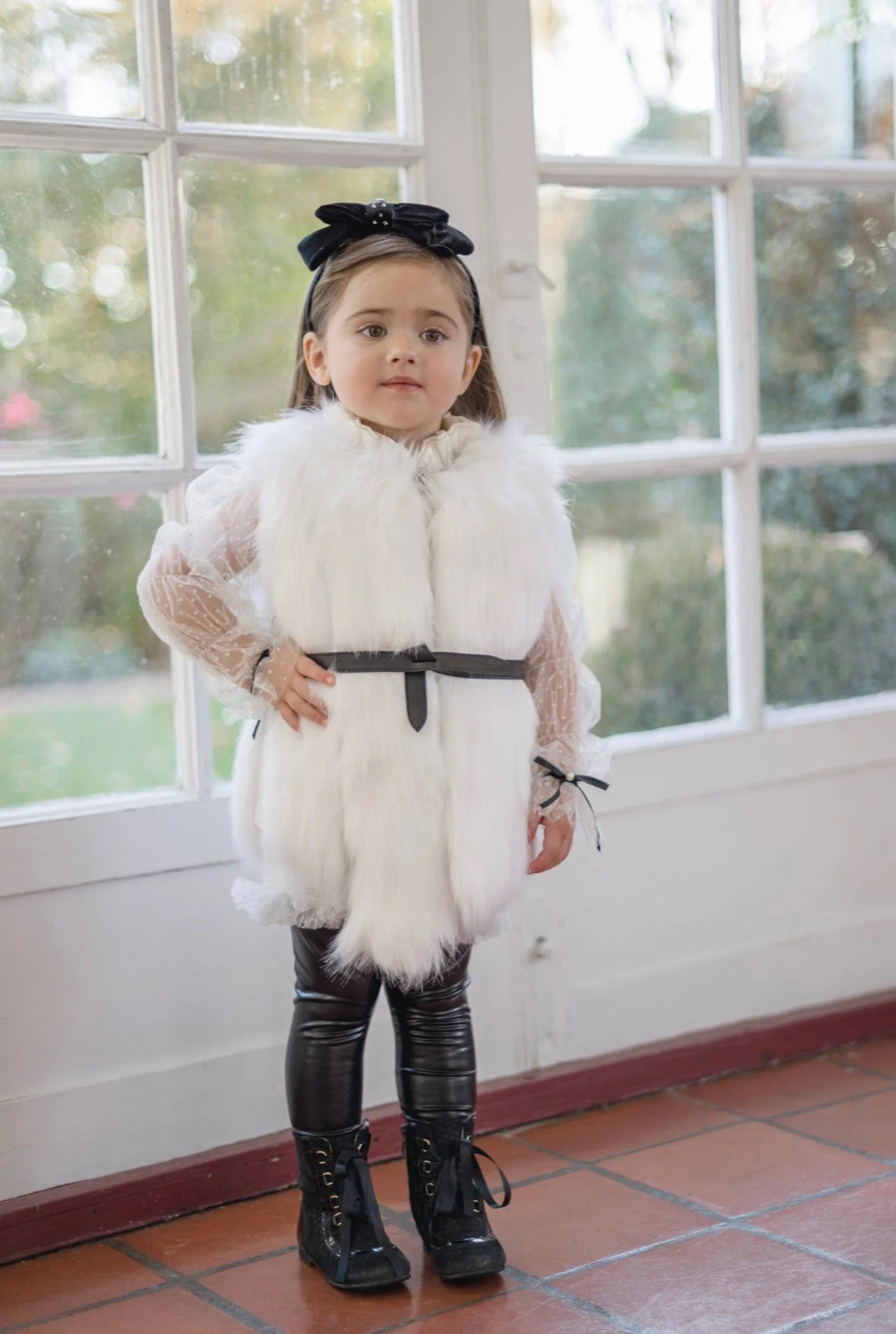 White Faux Fur Vest - Image 2