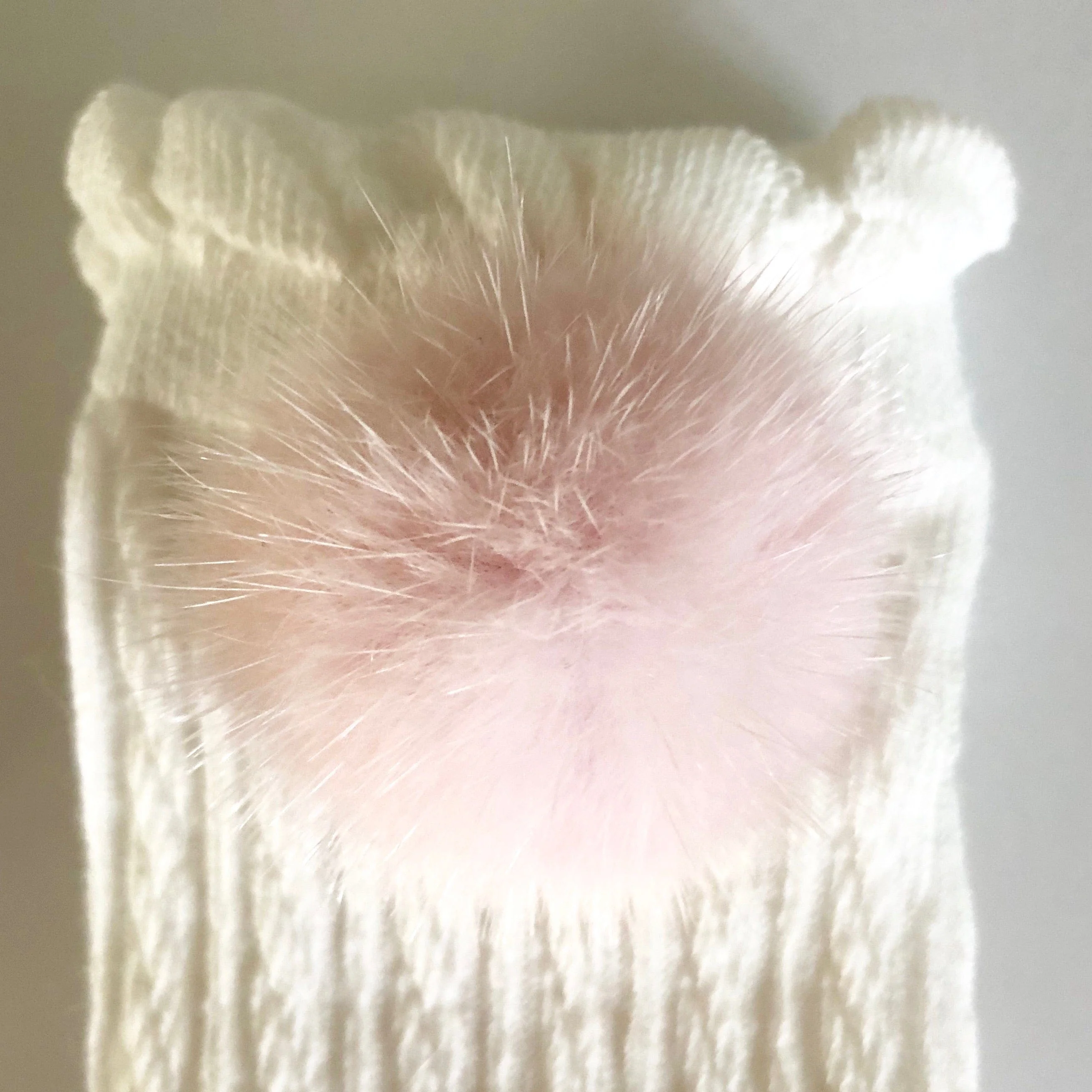 White Knee High Socks with Poms - Image 19