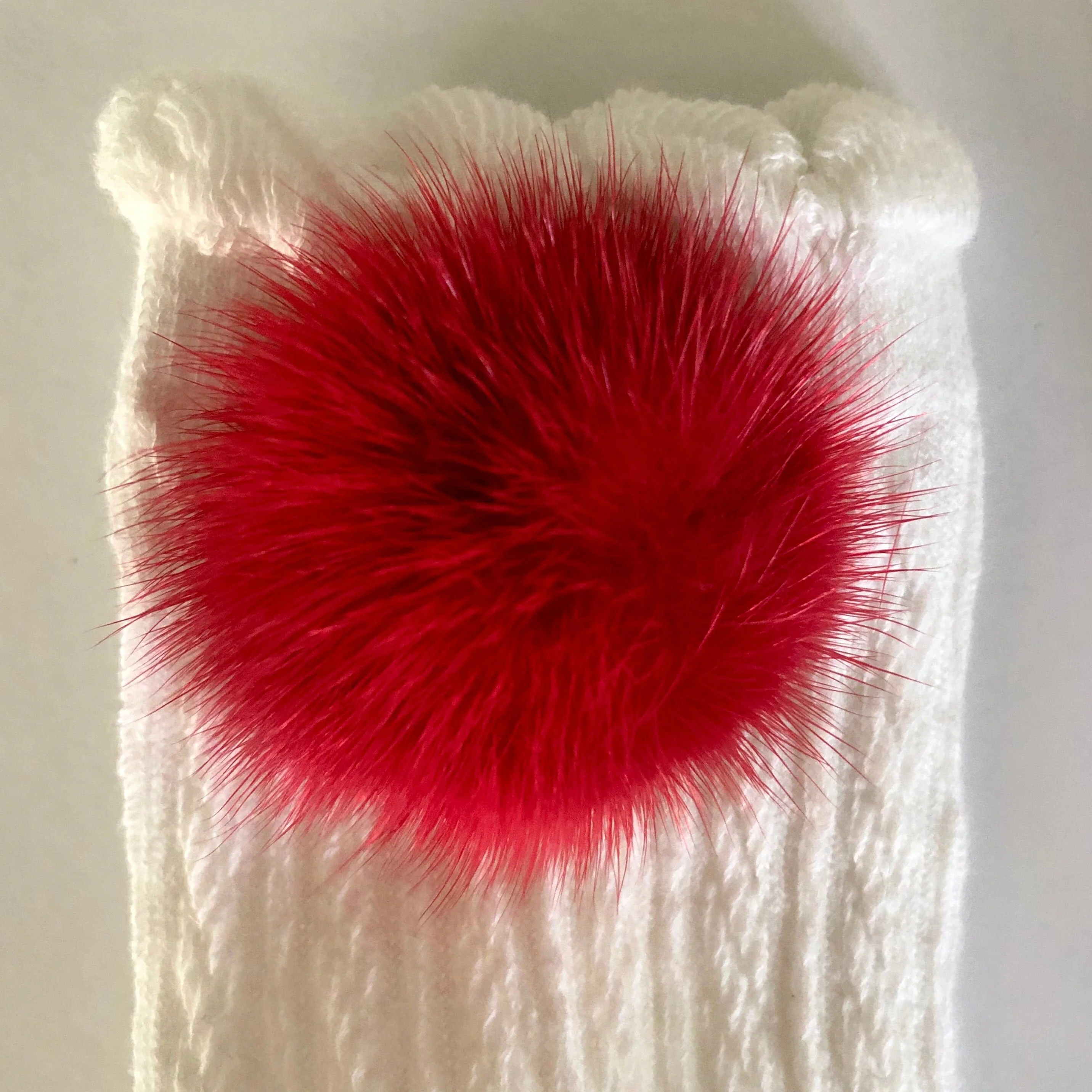 White Knee High Socks with Poms - Image 21