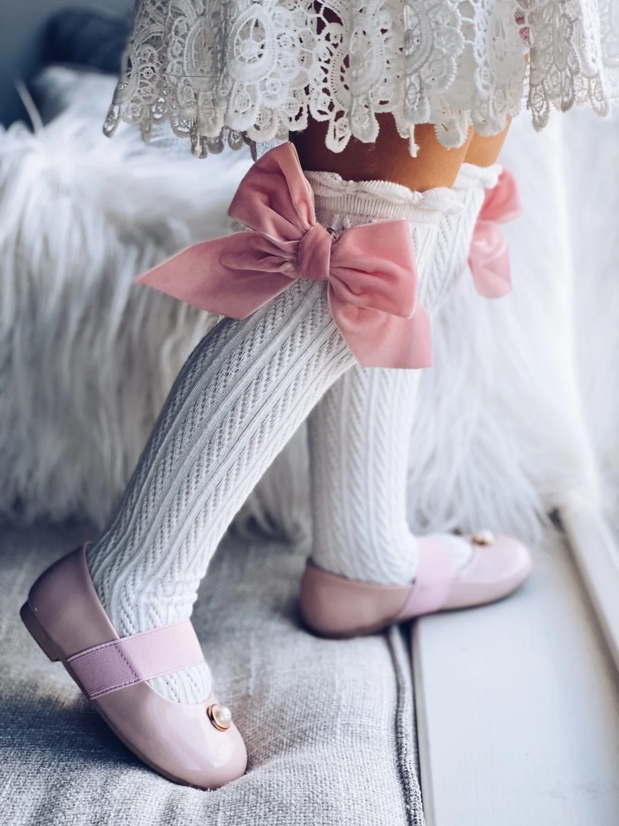 White Knee High Socks - Image 3