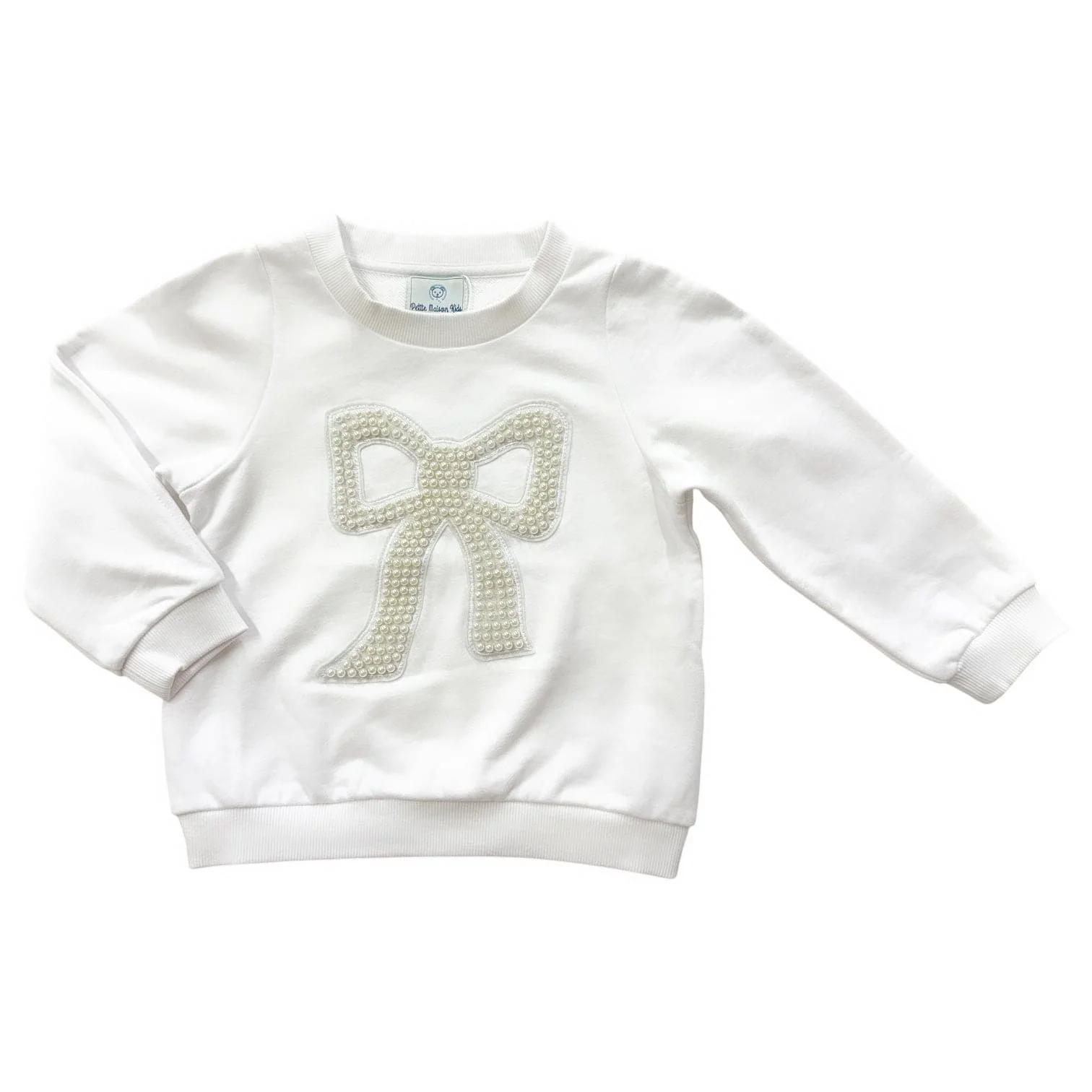 White Pearl Bow Sweater