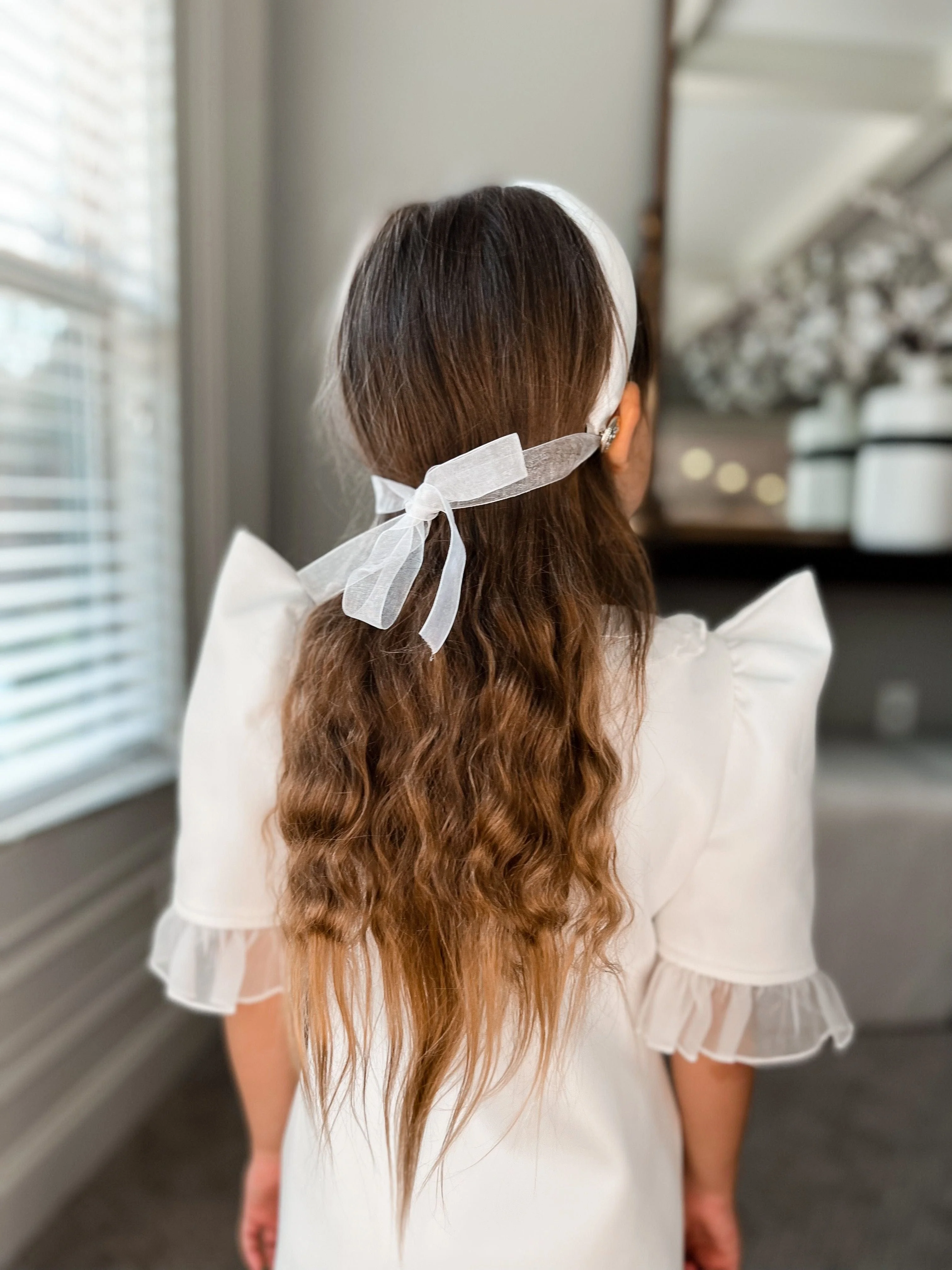 White Satin Tuxedo Headband - Image 3
