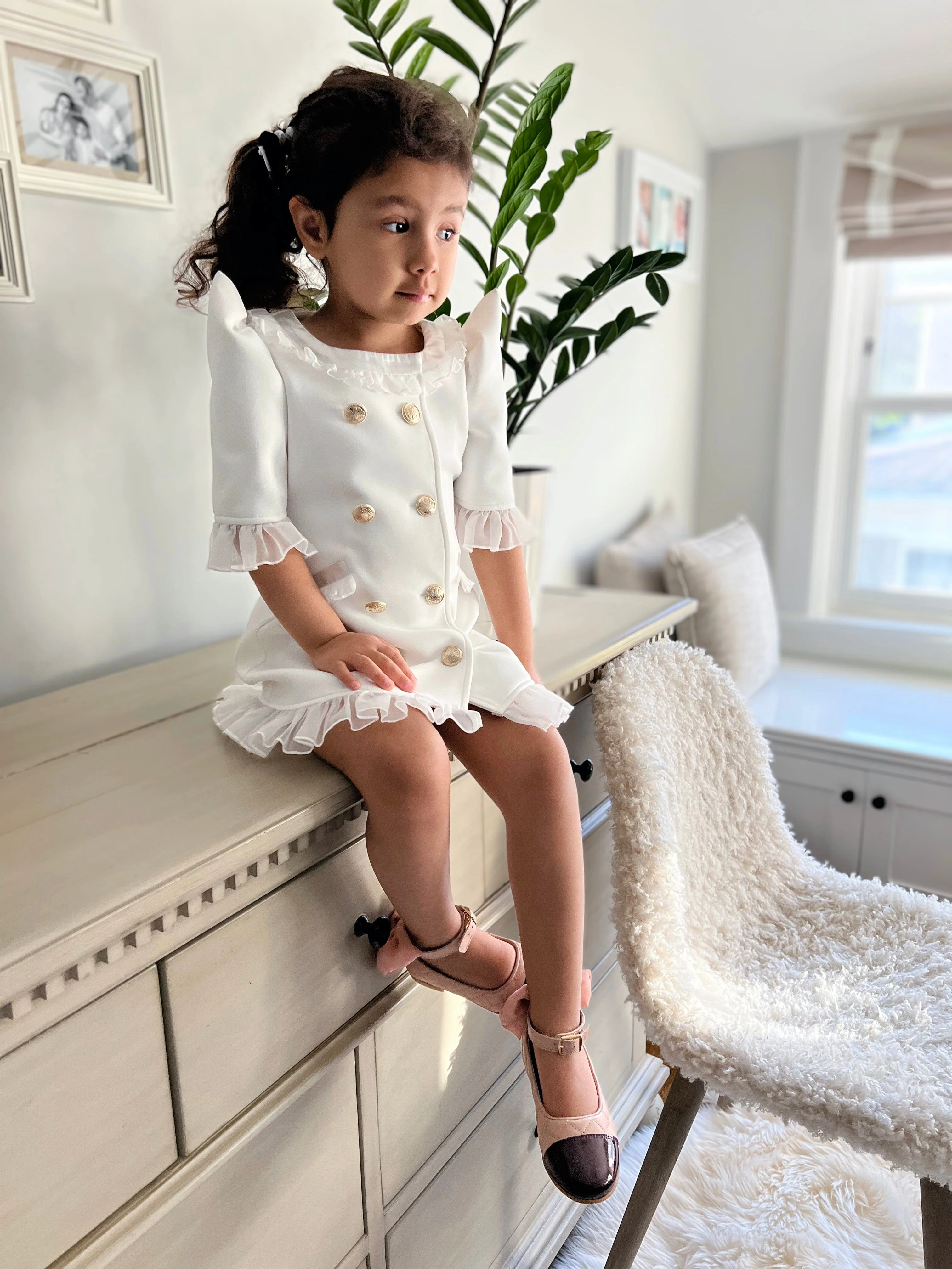 White Tuxedo Dress - Image 11