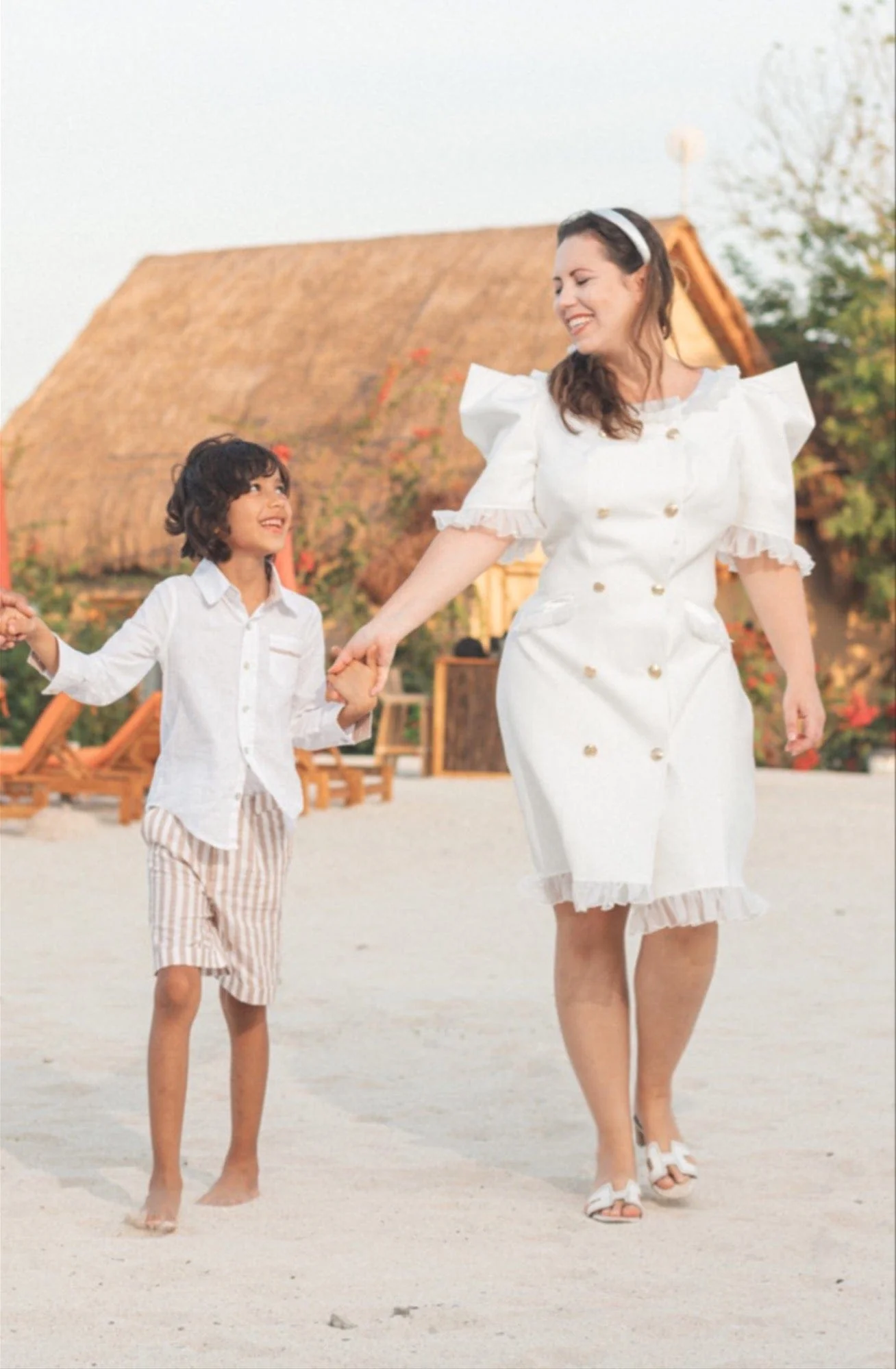White Tuxedo Mom Dress - Image 13