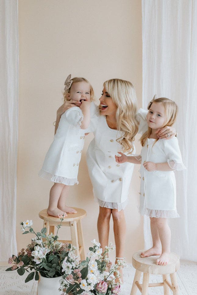 White Tuxedo Mom Dress - Image 3