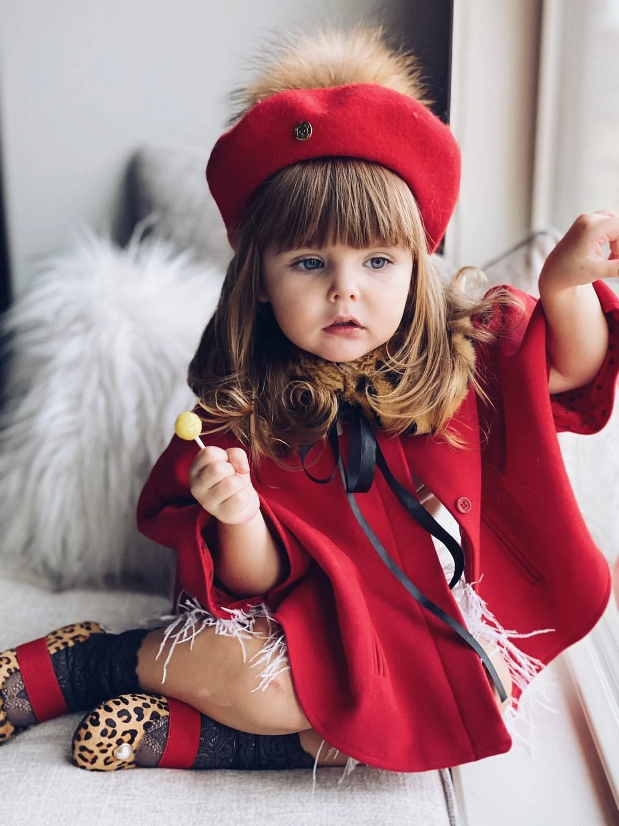 Wool Beret with Pom Pom - Image 4
